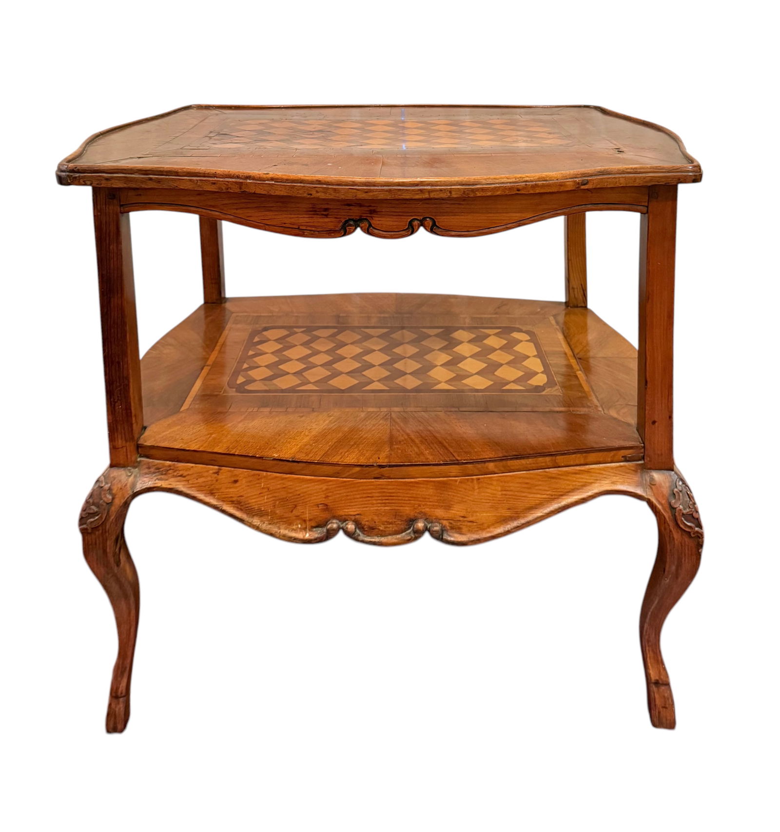 19th Century French Country Parquet Side Table (1 of 11)