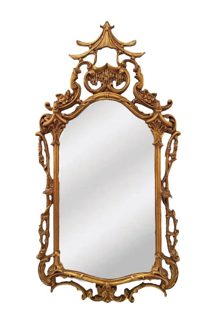 Beautifully Ornate Chinese Pagoda Style Mirror (1 of 7)