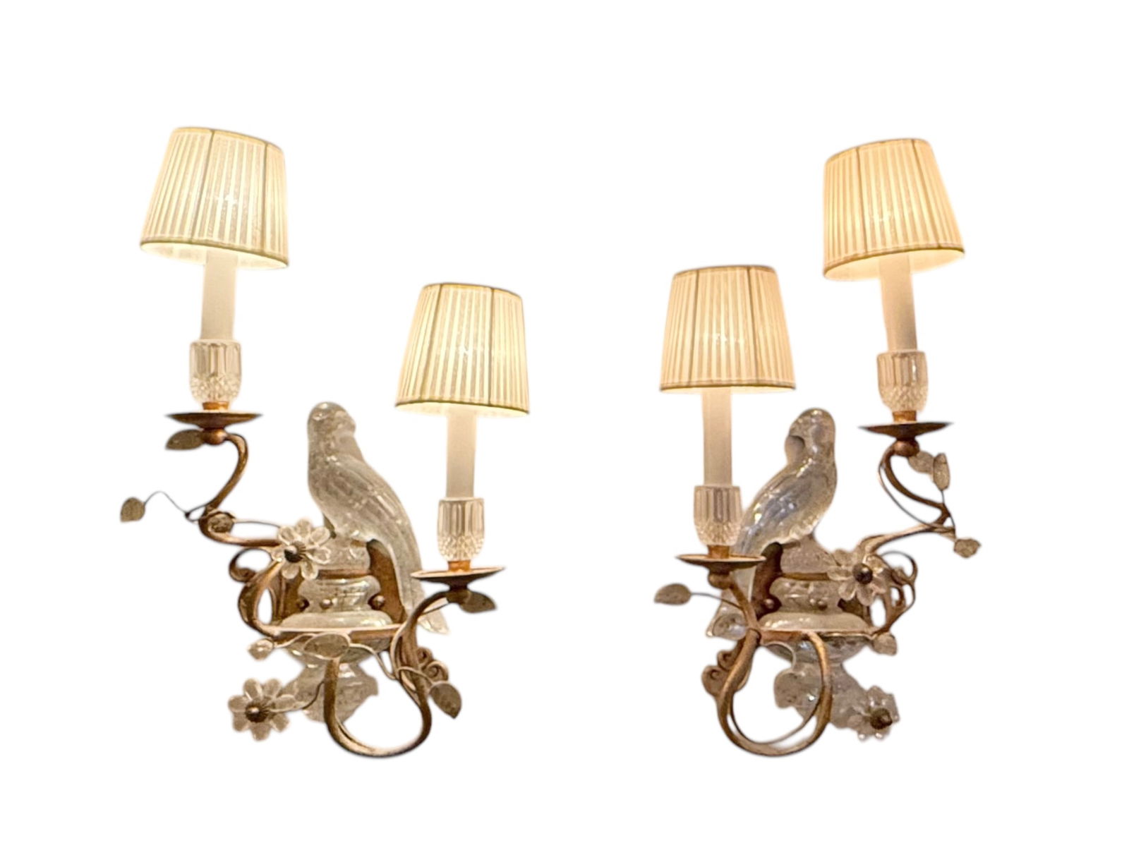 Pair of Masion Bagues with Glass Parrots Sconces (1 of 8)