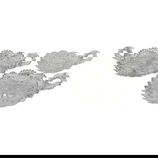 Three Brilliant Cut Crystal Trays: Three Cut Crystal Trays