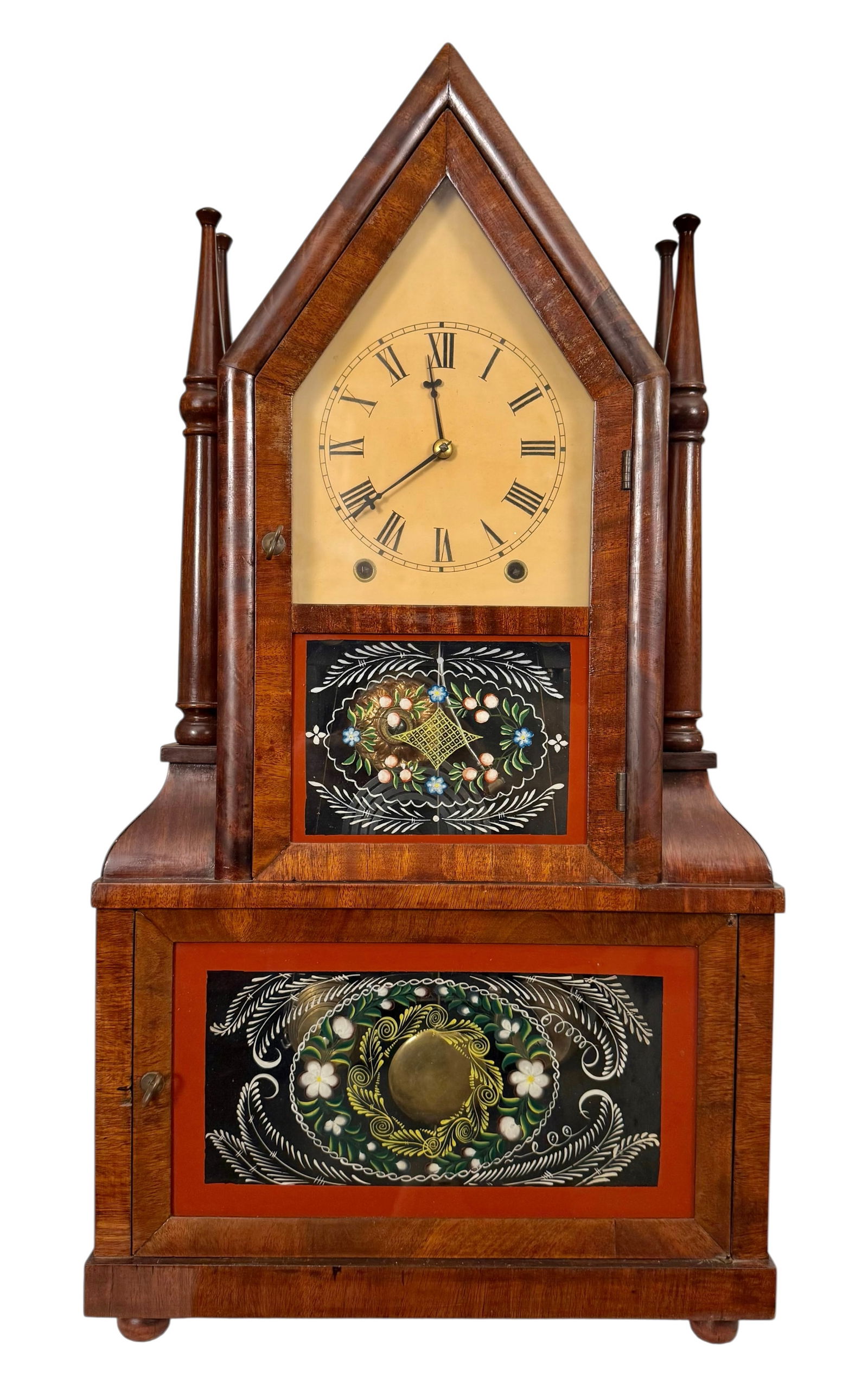 Mid-19th Century Gothic Revival Mahogany Mantel Clock (1 of 7)