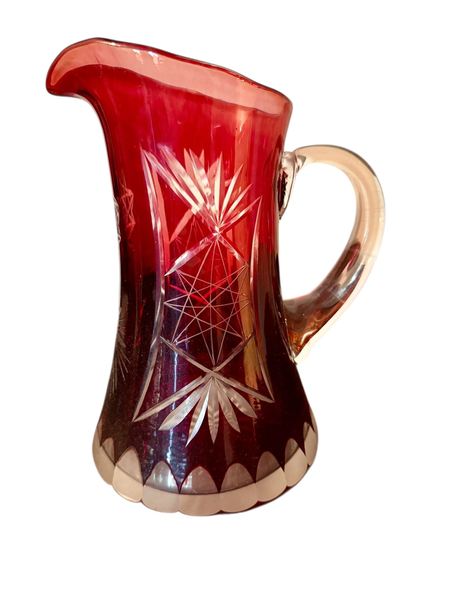 Bohemian Ruby Cut-To-Clear Pitcher (1 of 3)
