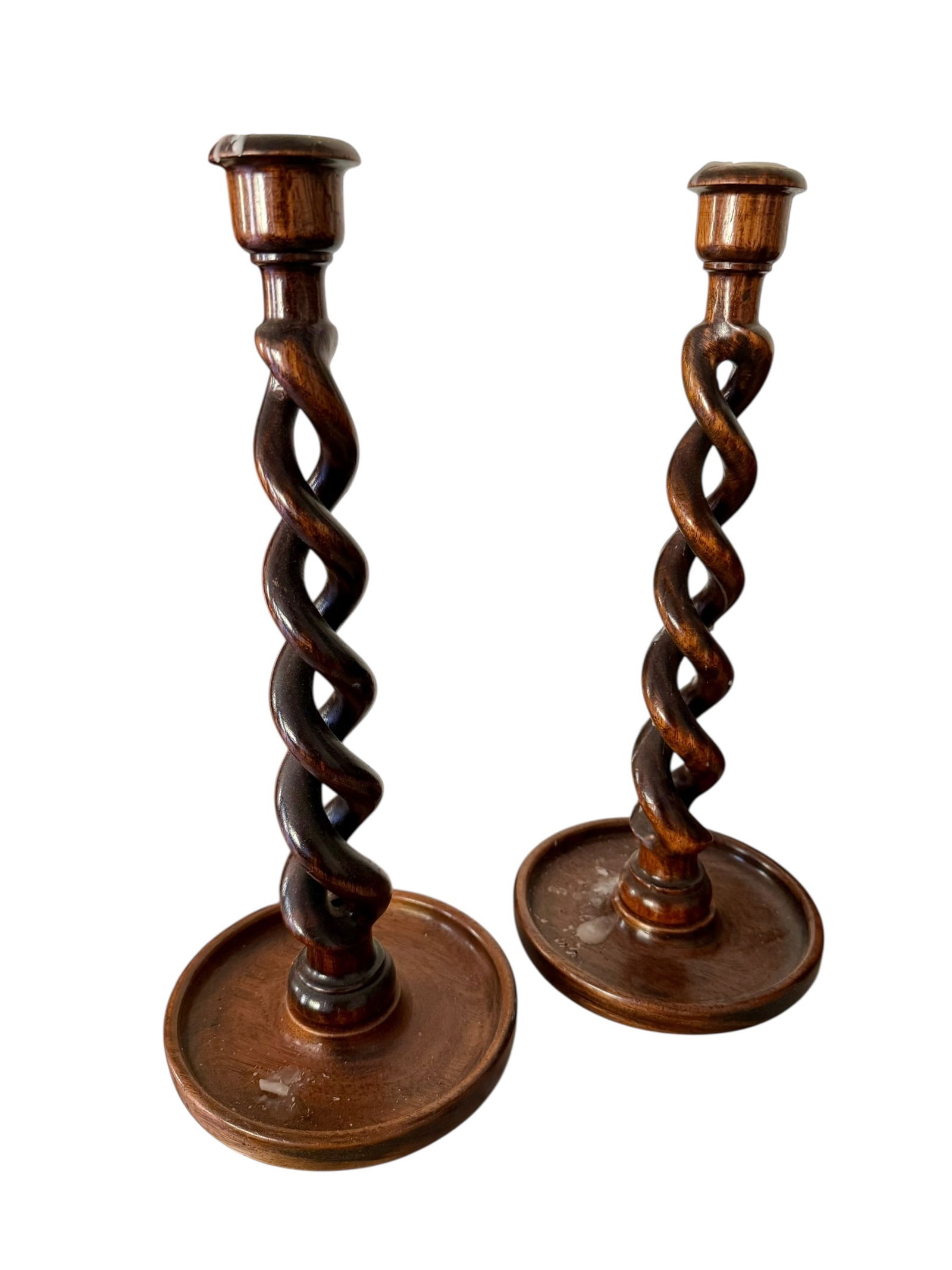 Antique English Barley Twist Candlesticks (2) (1 of 4)