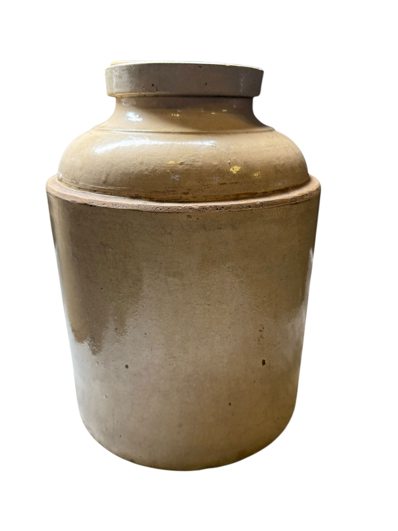 Stoneware Crock: Stoneware Crock Glazed Finish with Lid