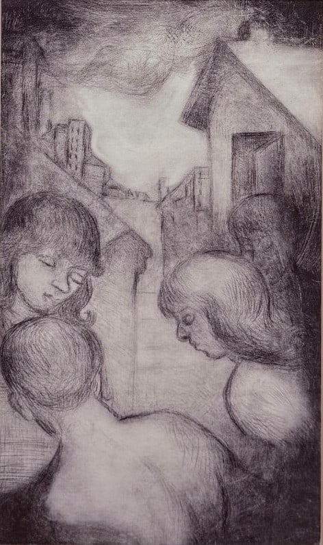 Anne Neumark - Four People in Surreal Landscape - 2