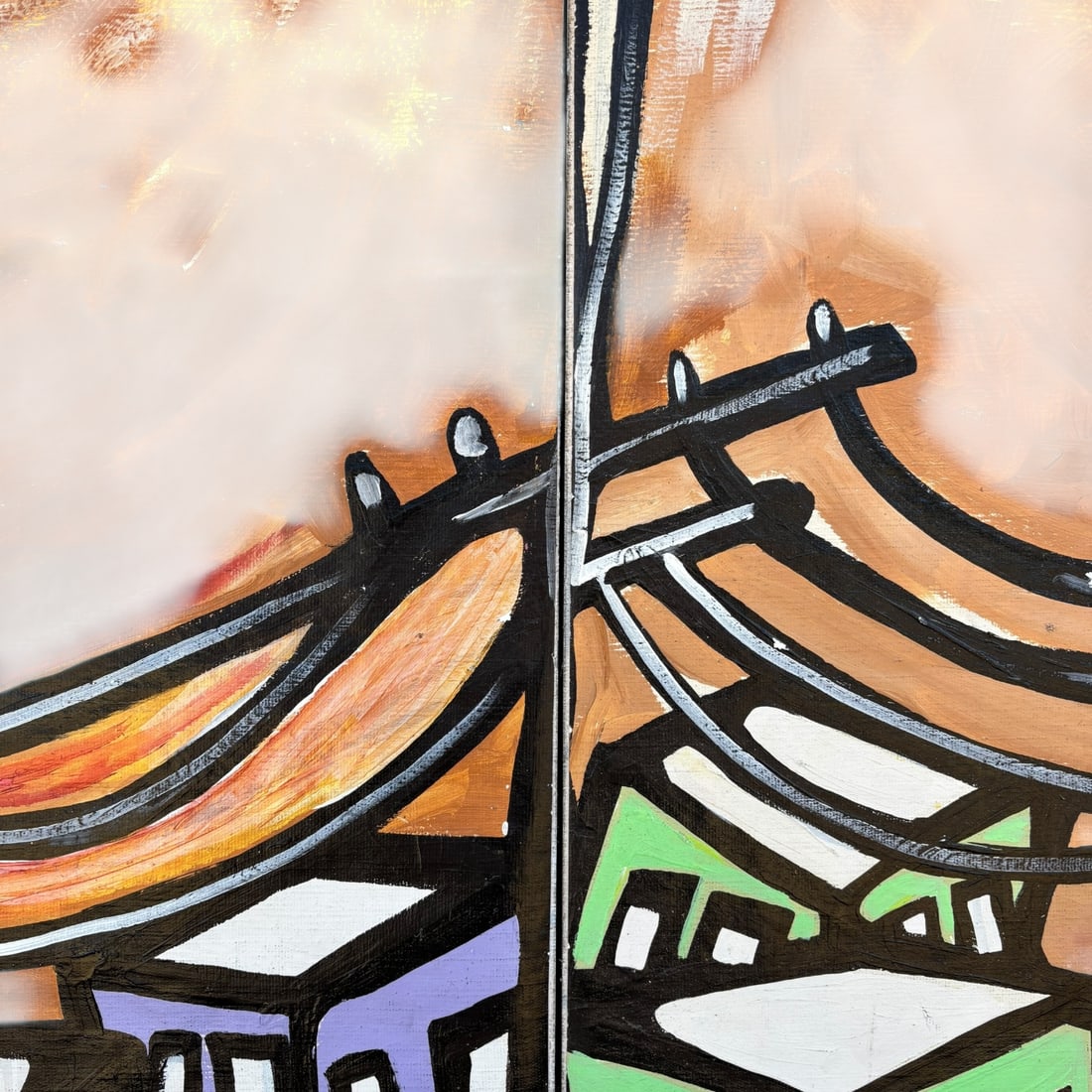 Sam Majeed (Samuel Renaissance) - Urban Landscape Diptych - 2