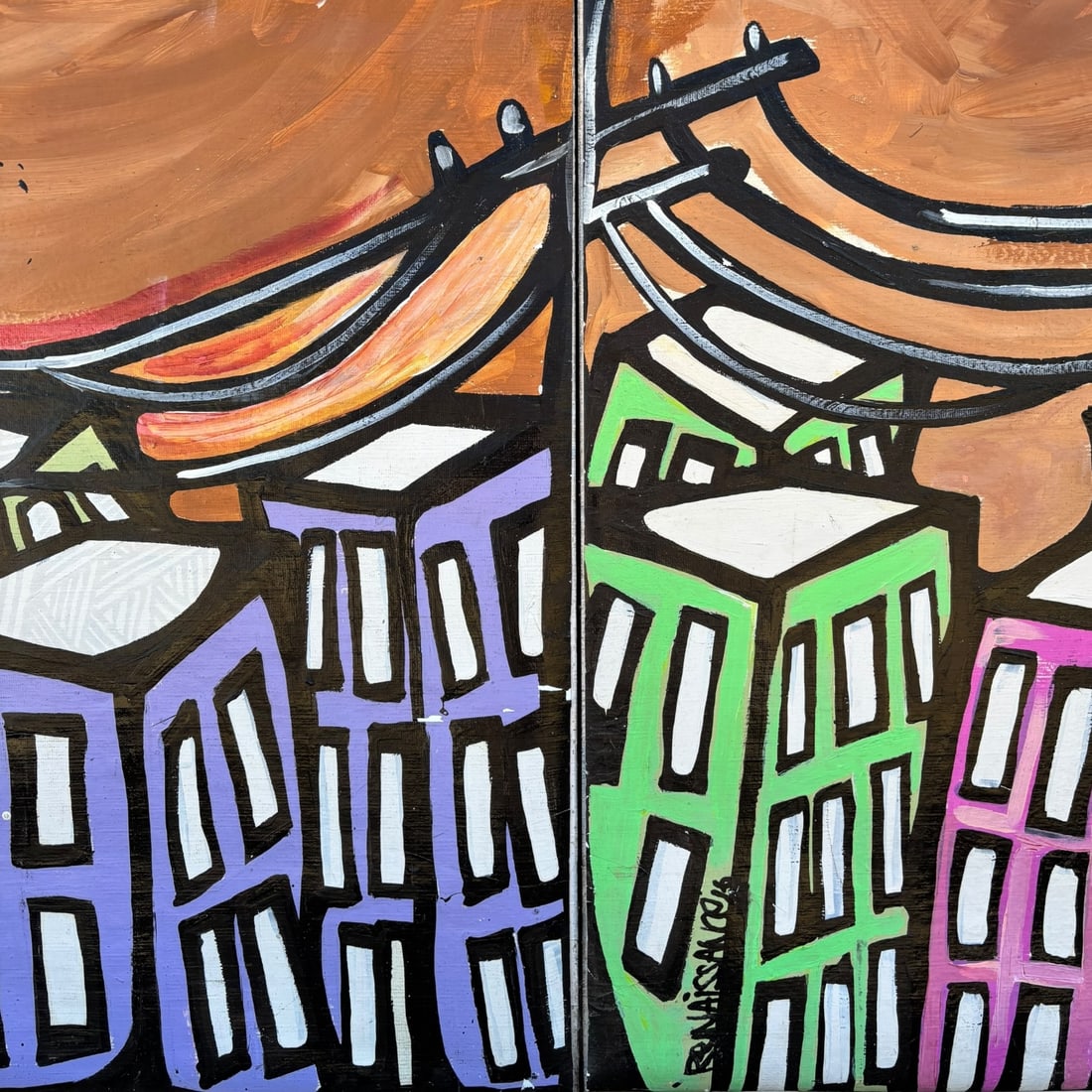 Sam Majeed (Samuel Renaissance) - Urban Landscape Diptych - 3