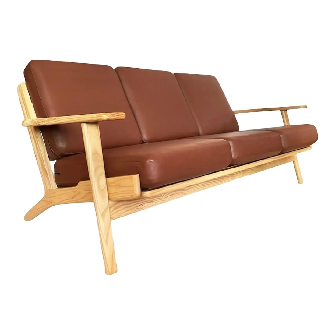 Hans Wegner for GETAMA GE-290/3 Three-Seat Plank Sofa in Leather - 2