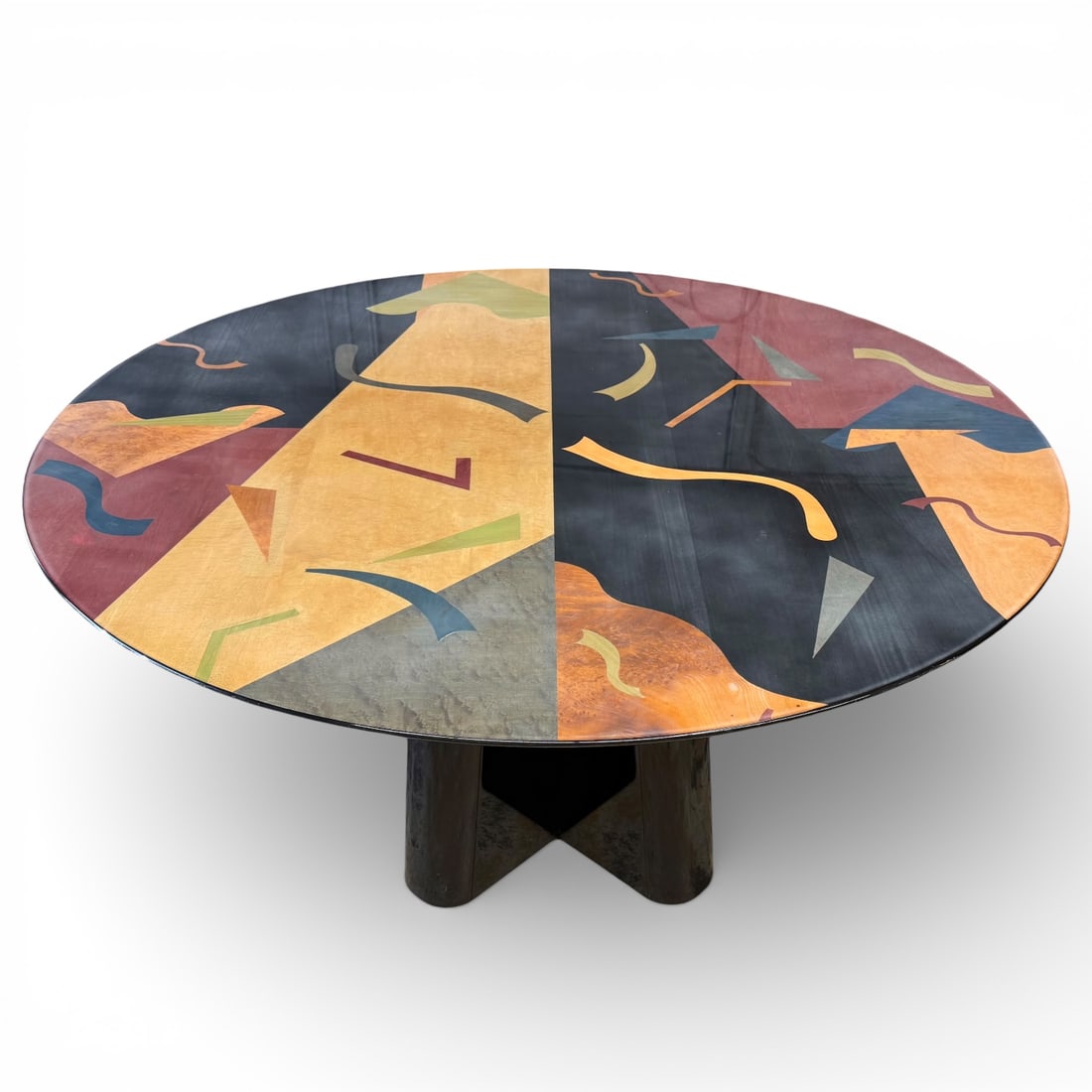 Italian Post-Modern Lacquer and Inlaid Dining Table; Manner of Benjamin Le - 2