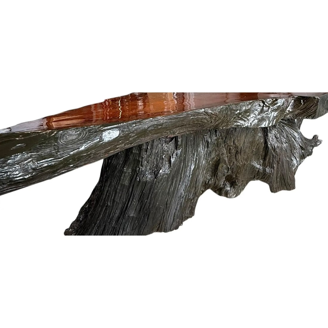 1960s Redwood Live Edge Coffee Table; Manner of Nakashima - 5