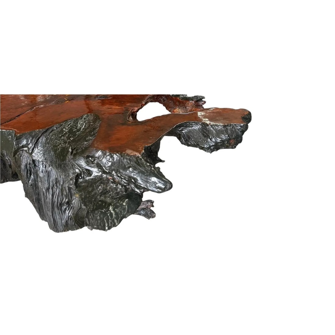 1960s Redwood Live Edge Coffee Table; Manner of Nakashima - 6