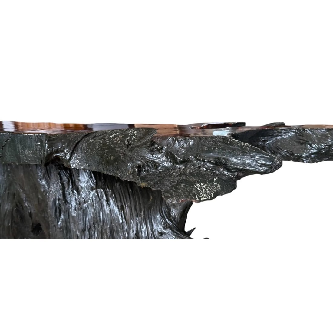 1960s Redwood Live Edge Coffee Table; Manner of Nakashima - 7