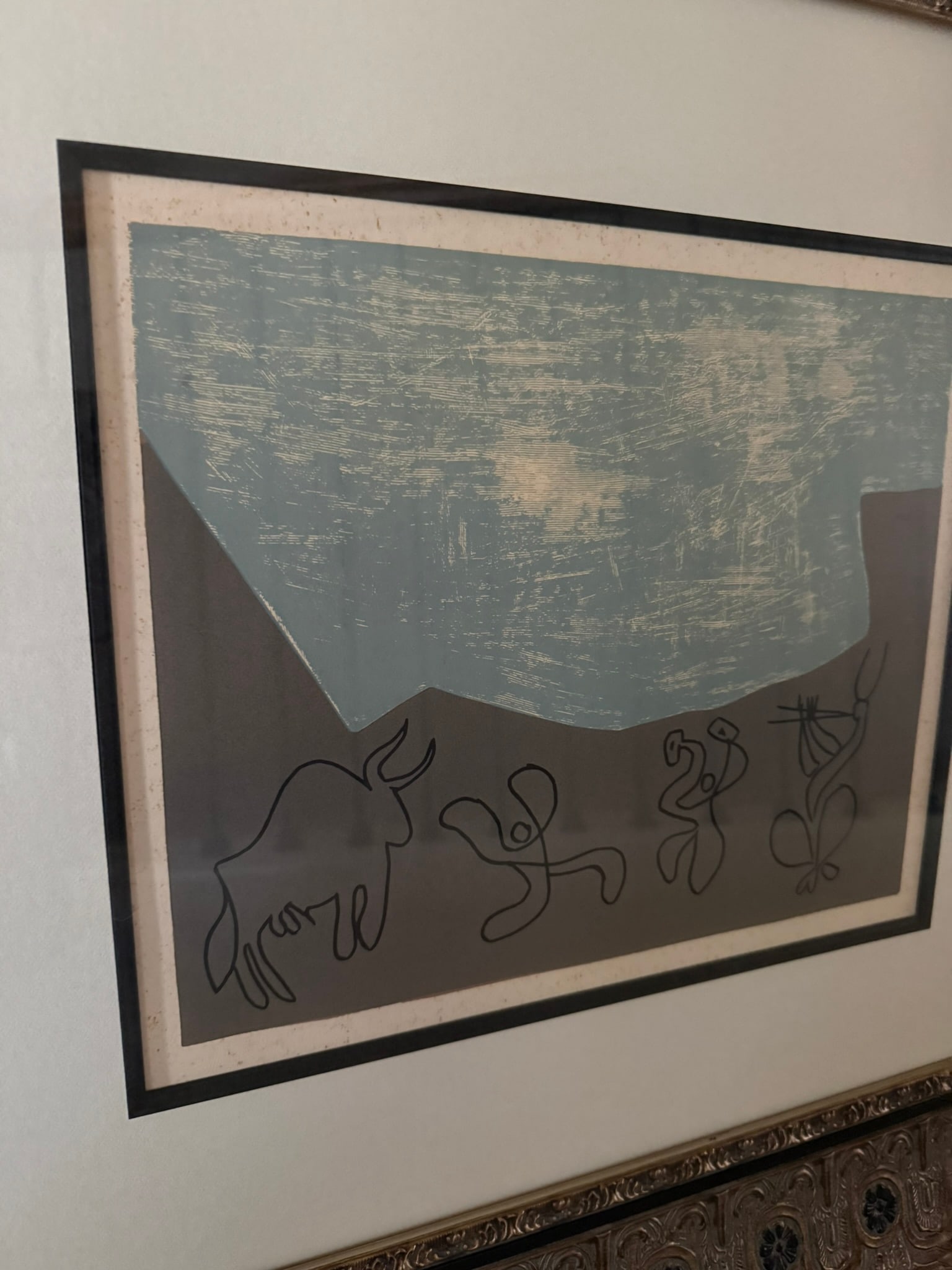 After Pablo Picasso Bacchanal with Bull Color Linocut 1962 - 17