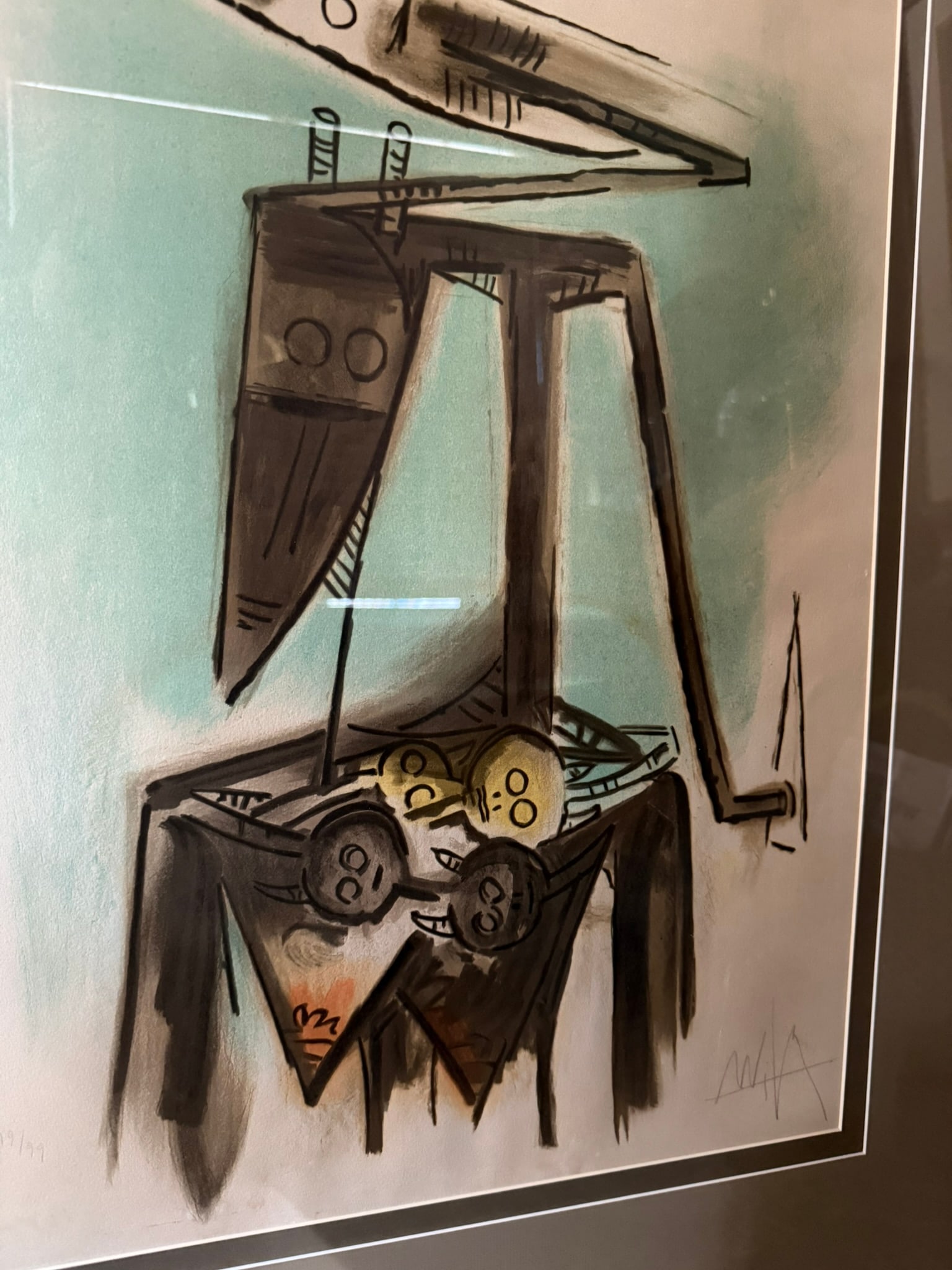 Wifredo Lam Taureau-trois-graines Color Lithograph 1973 Ed. 19/99 - 16