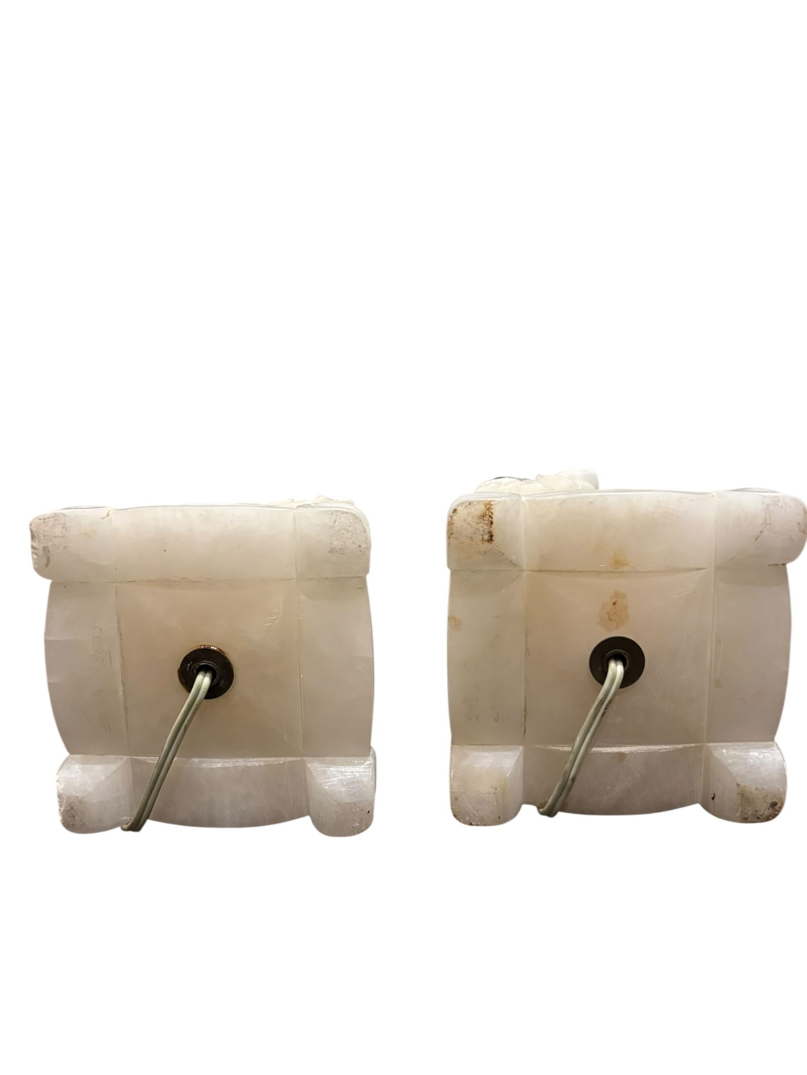 Pair of Carved Alabaster Table Lamps - 3