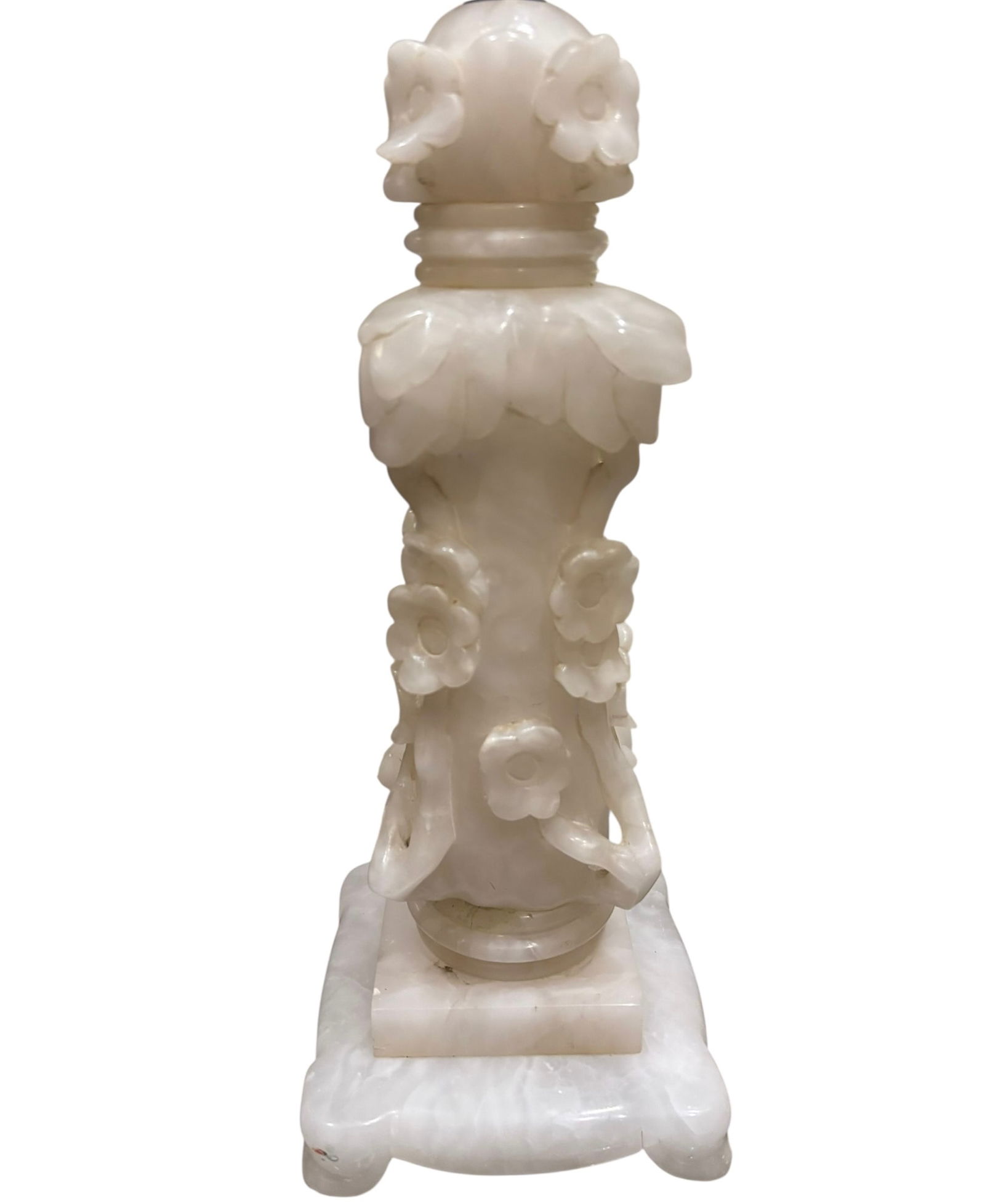 Pair of Carved Alabaster Table Lamps - 4