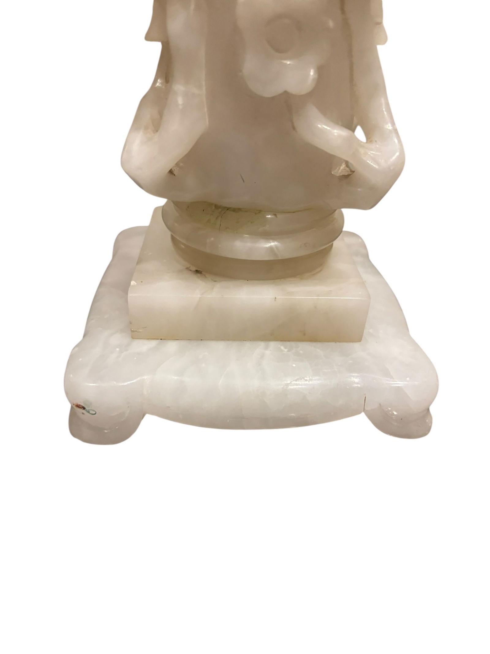 Pair of Carved Alabaster Table Lamps - 5