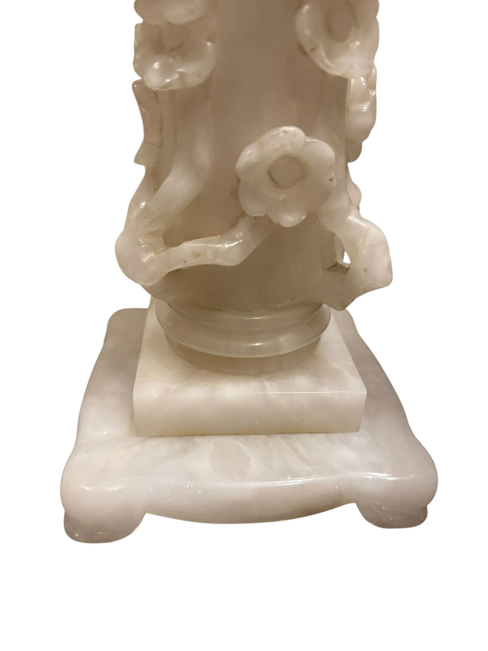 Pair of Carved Alabaster Table Lamps - 6