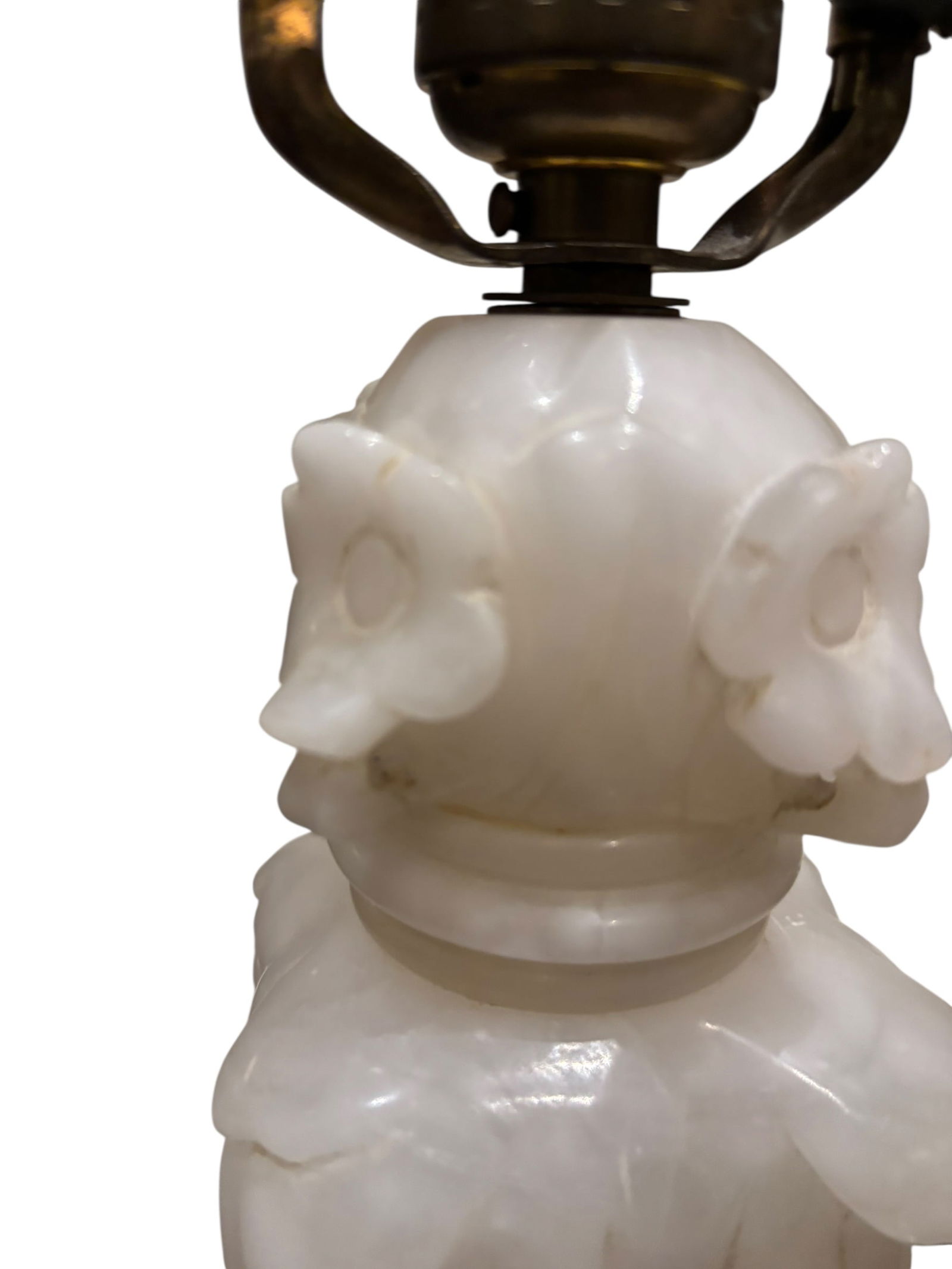 Pair of Carved Alabaster Table Lamps - 7