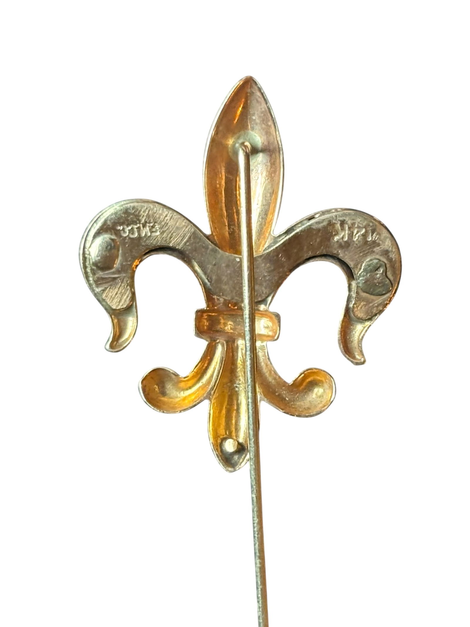 14K Gold Fleur-de-Lis Pin Brooch - 3