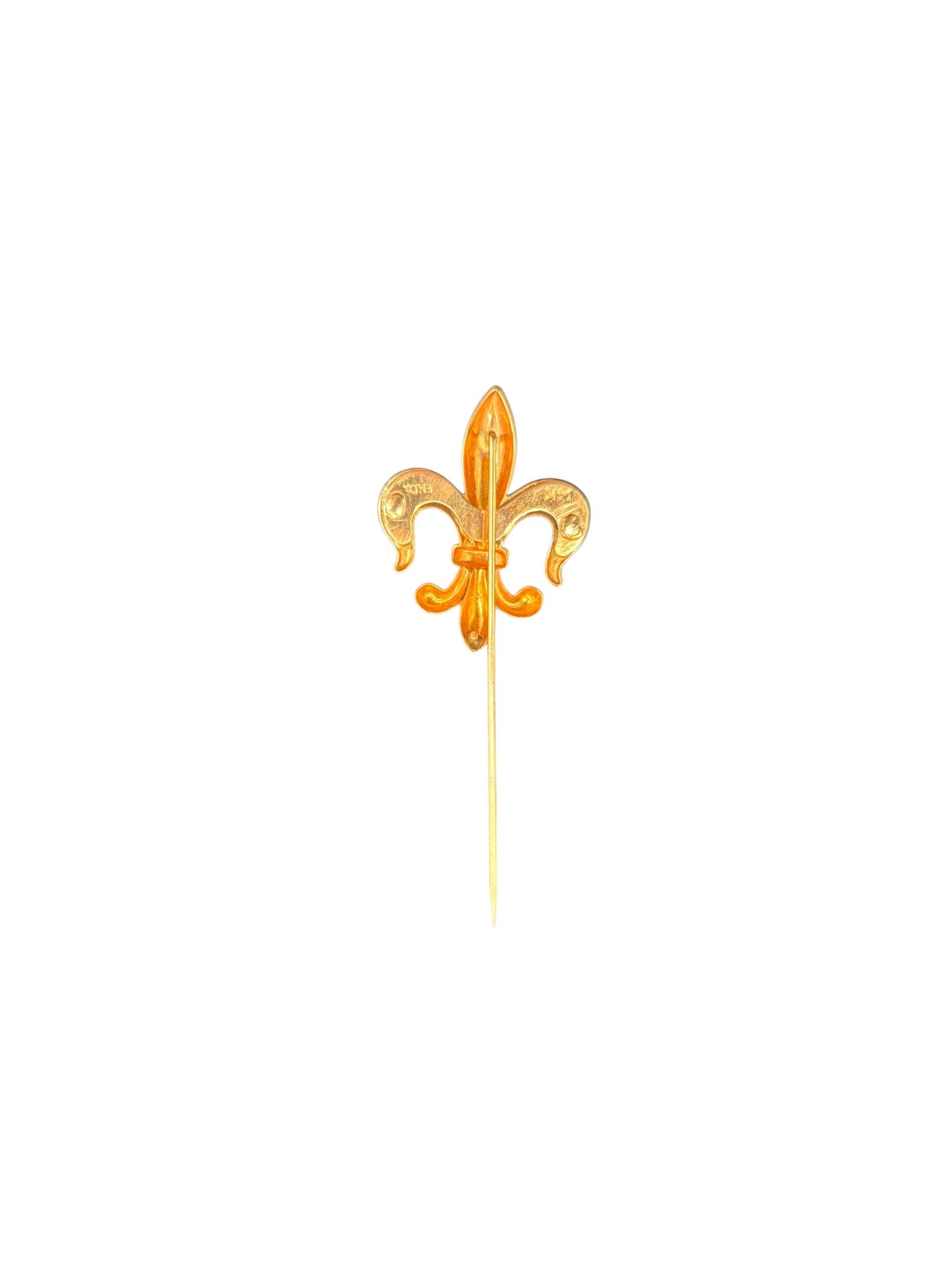 14K Gold Fleur-de-Lis Pin Brooch - 4