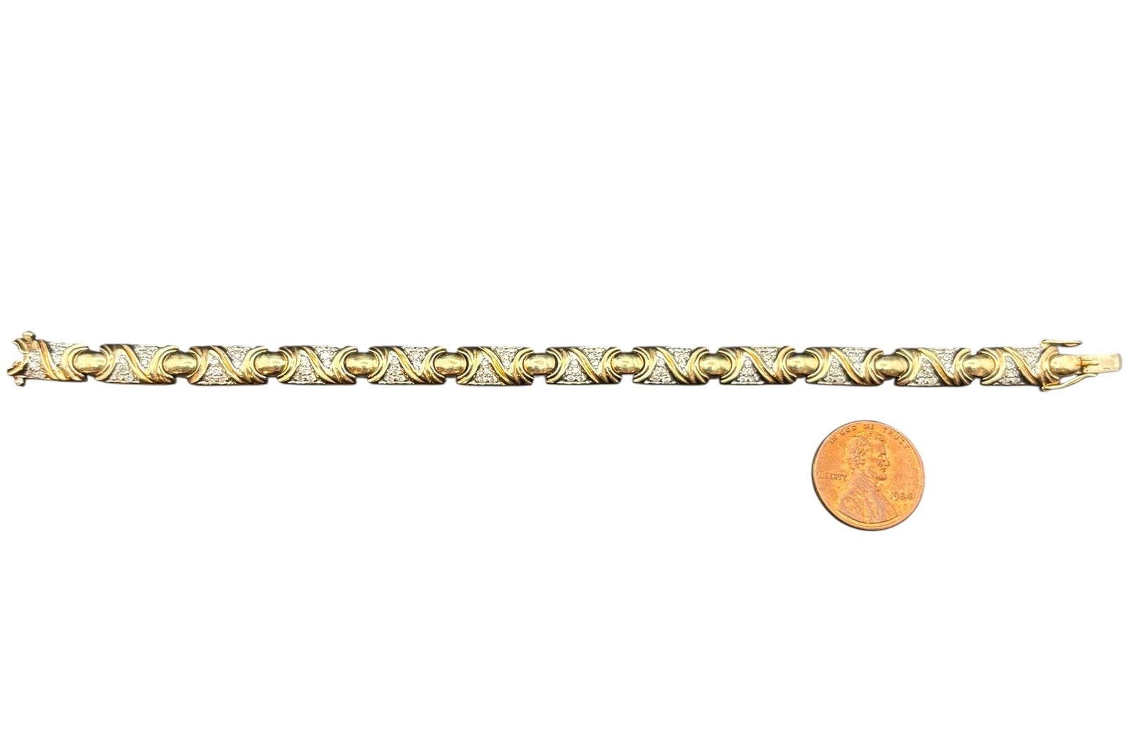14K Gold and Diamond Tennis Bracelet - 5