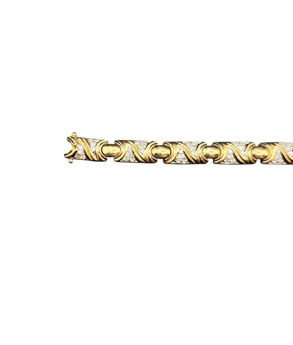 14K Gold and Diamond Tennis Bracelet - 7