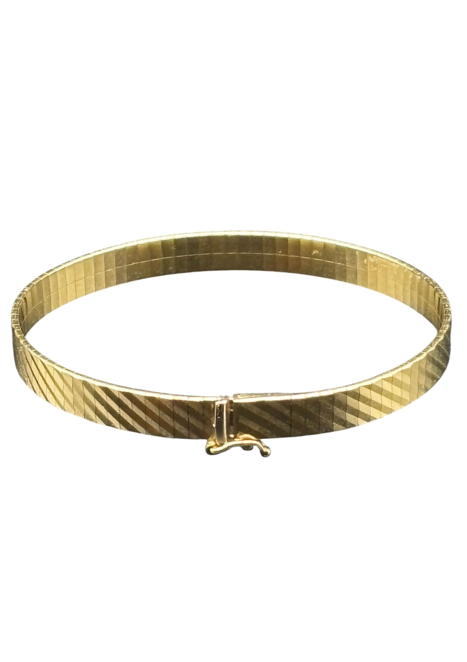 14K Italian Gold Soft Textured Bangle Bracelet - 3