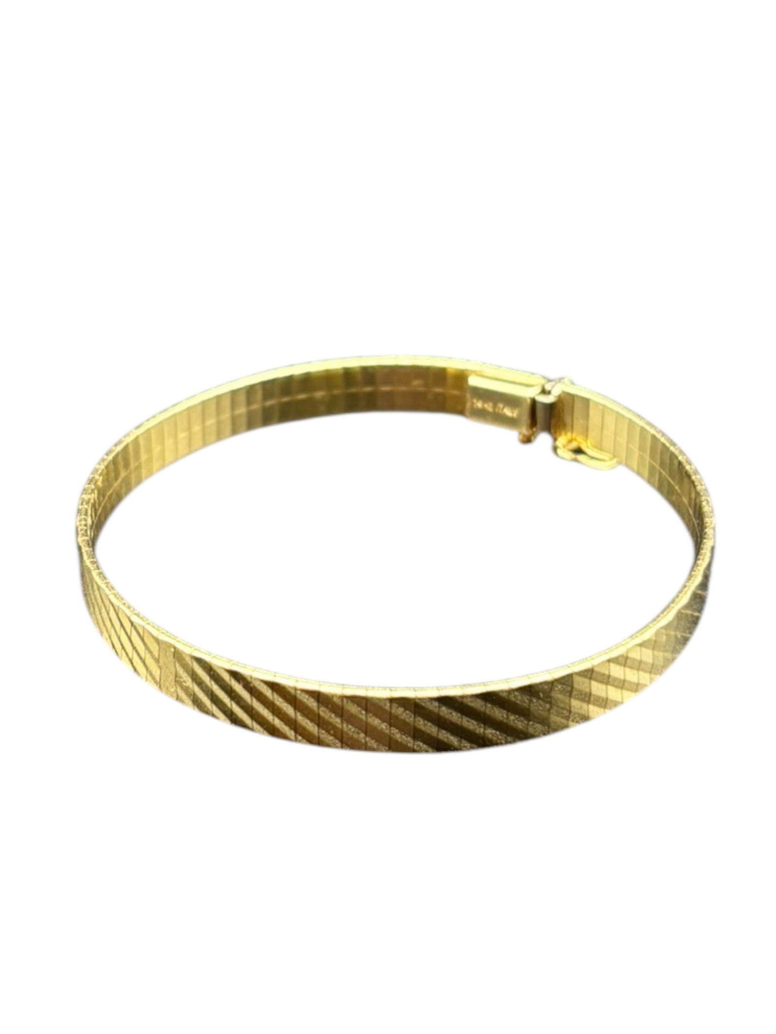 14K Italian Gold Soft Textured Bangle Bracelet - 4