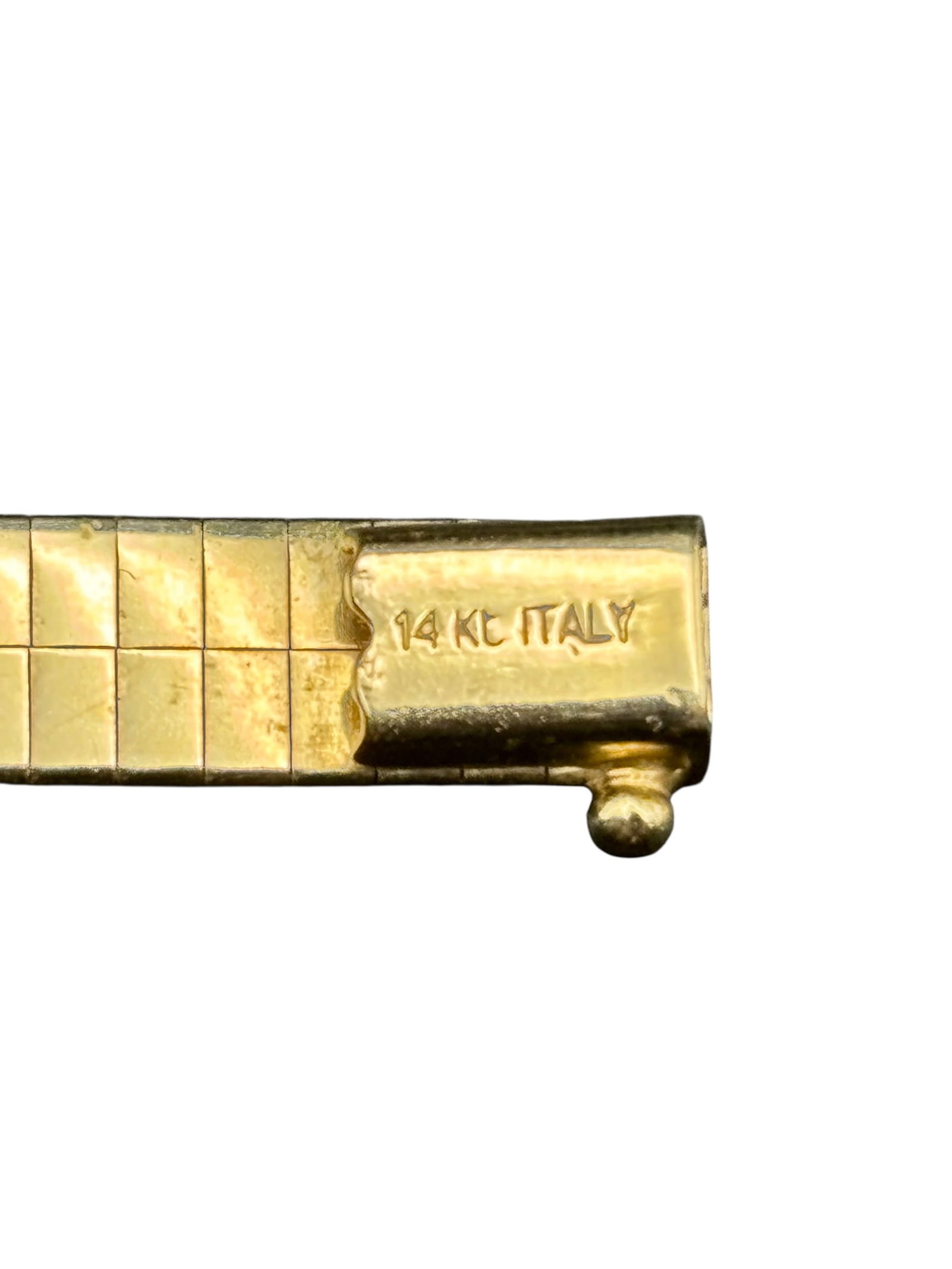 14K Italian Gold Soft Textured Bangle Bracelet - 5