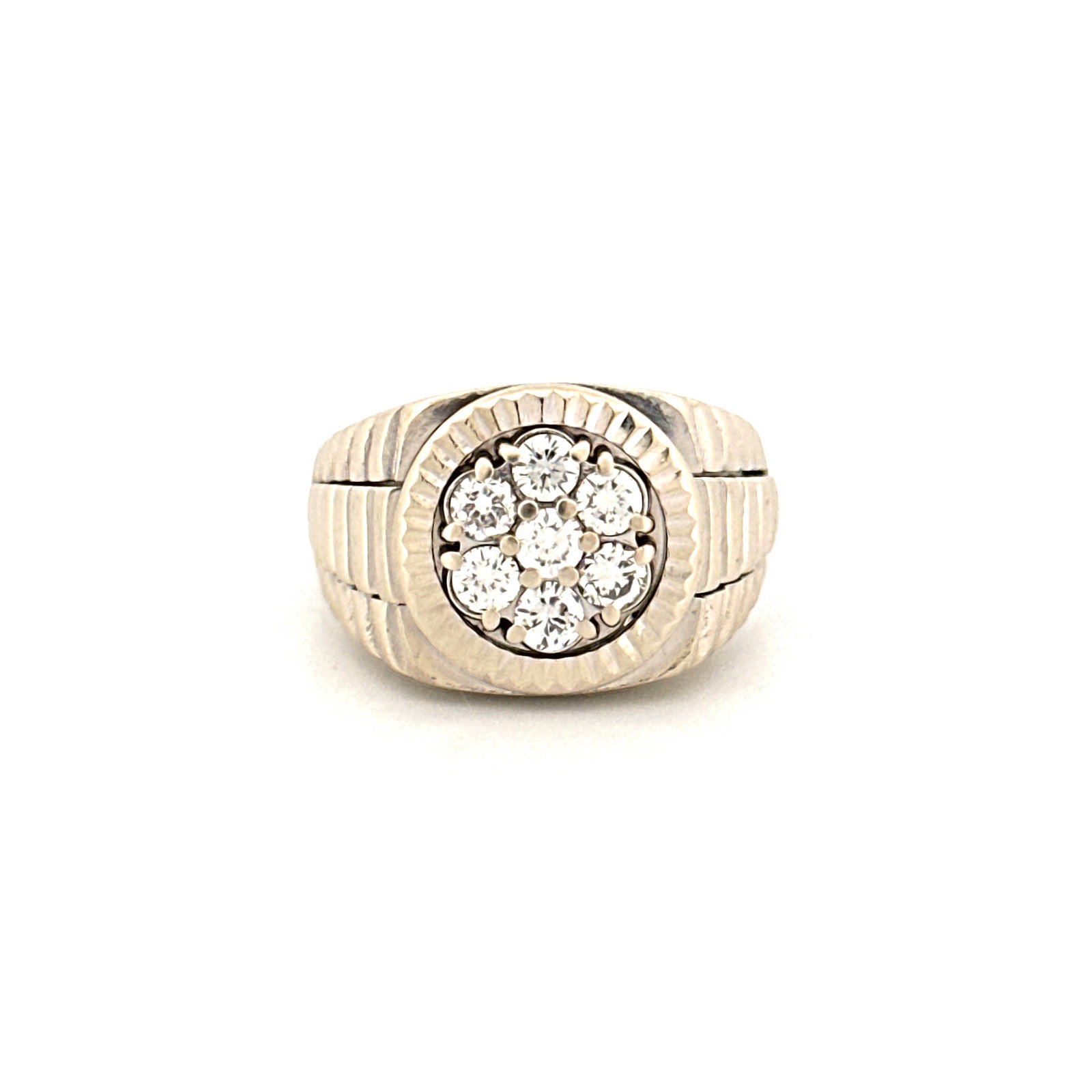 14K White Gold Men Diamond Ring. 14.70 grams. 1.12 ctw (1 of 3)