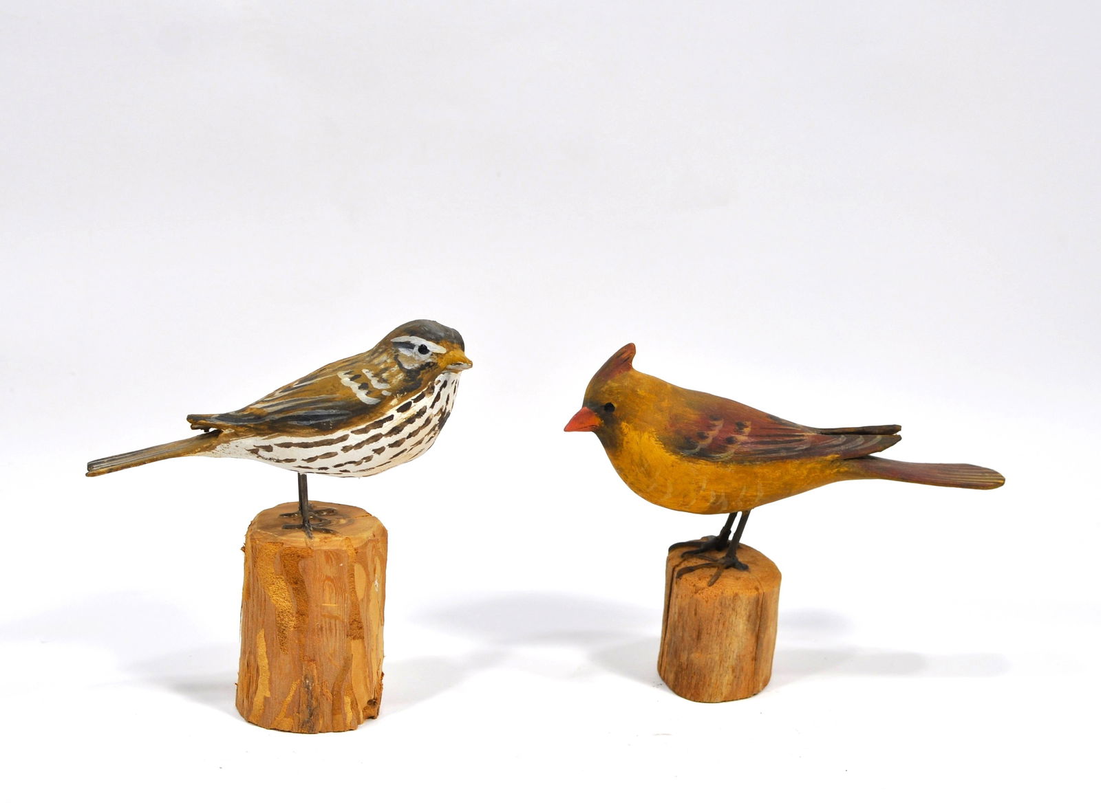 Peter Peltz (1915-2001)  Cardinal & Song Sparrow Bird Sculptures (1 of 4)