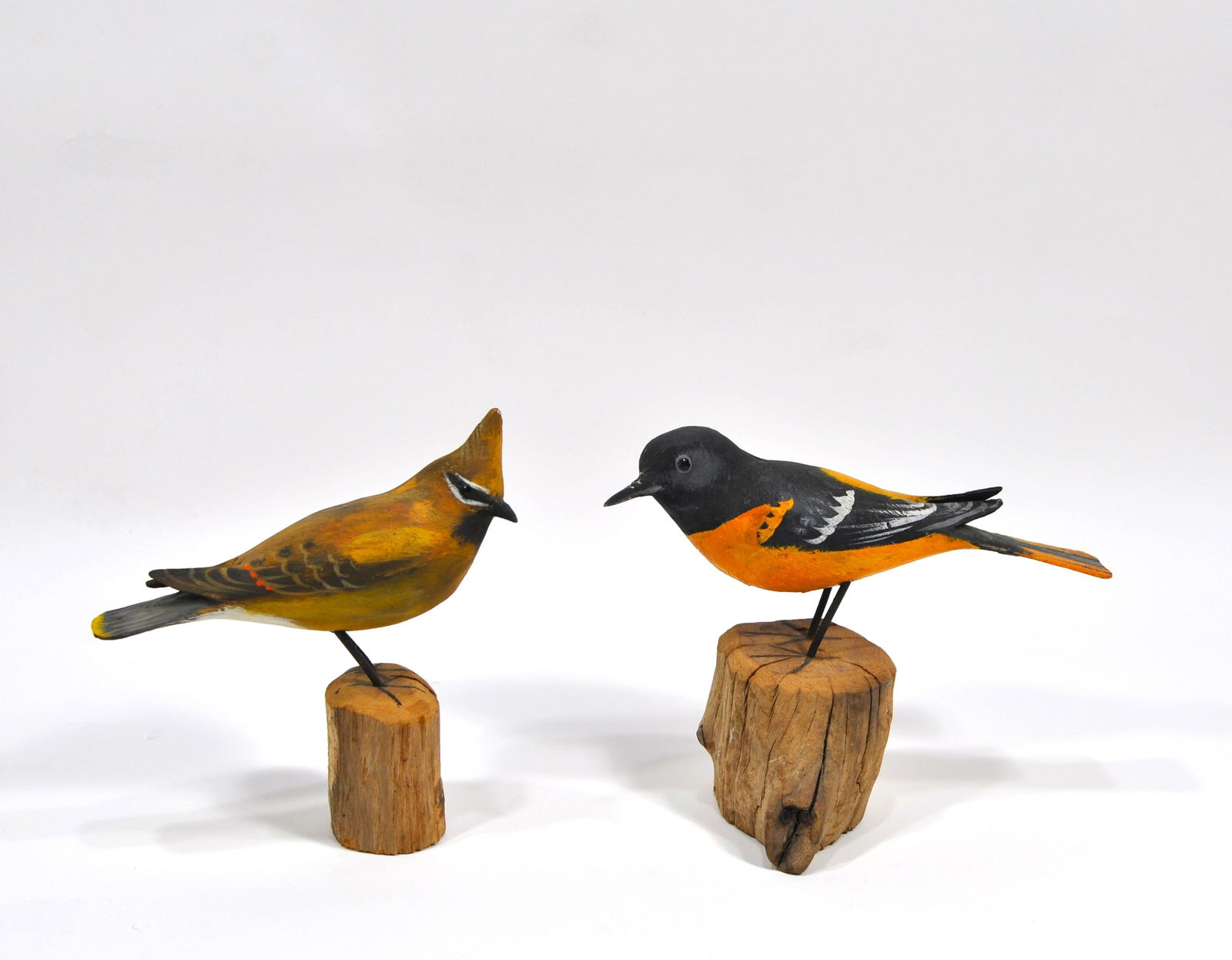 Peter Peltz (1915-2001) Cedar Waxwing & Baltimore OrioleBird Sculptures (1 of 4)