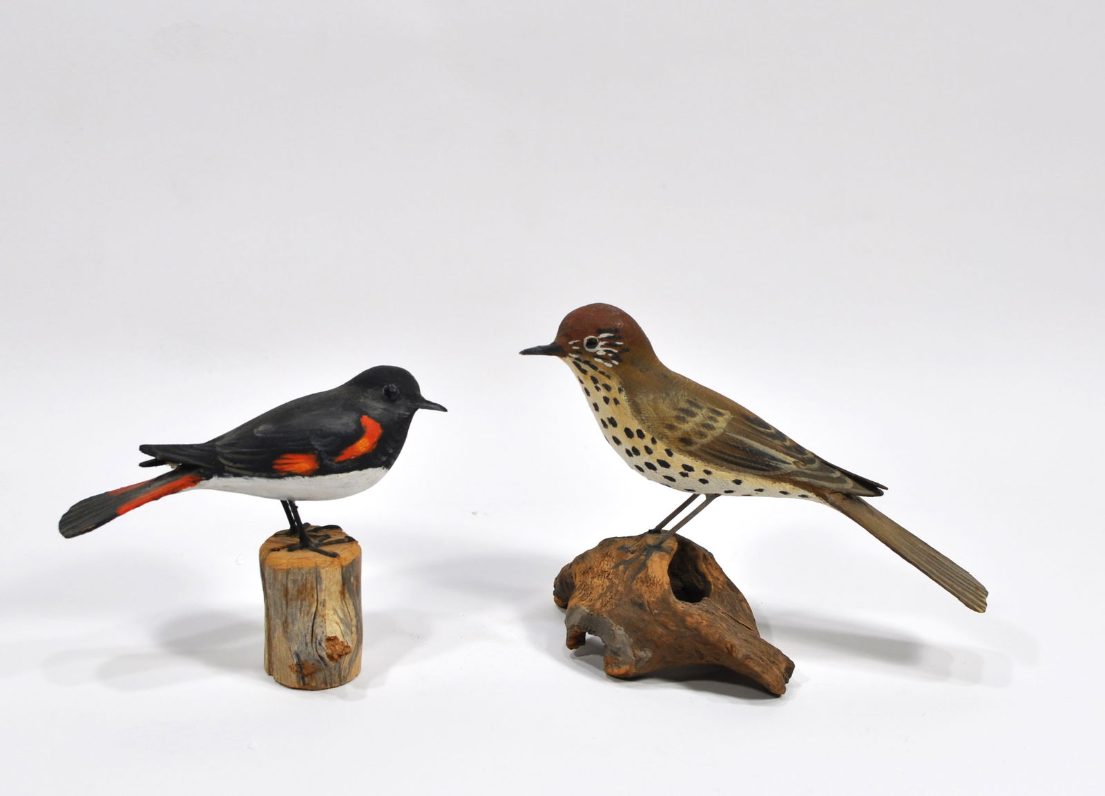 Peter Peltz (1915-2001) Redstart and a Brown Thrasher Bird Sculptures (1 of 4)
