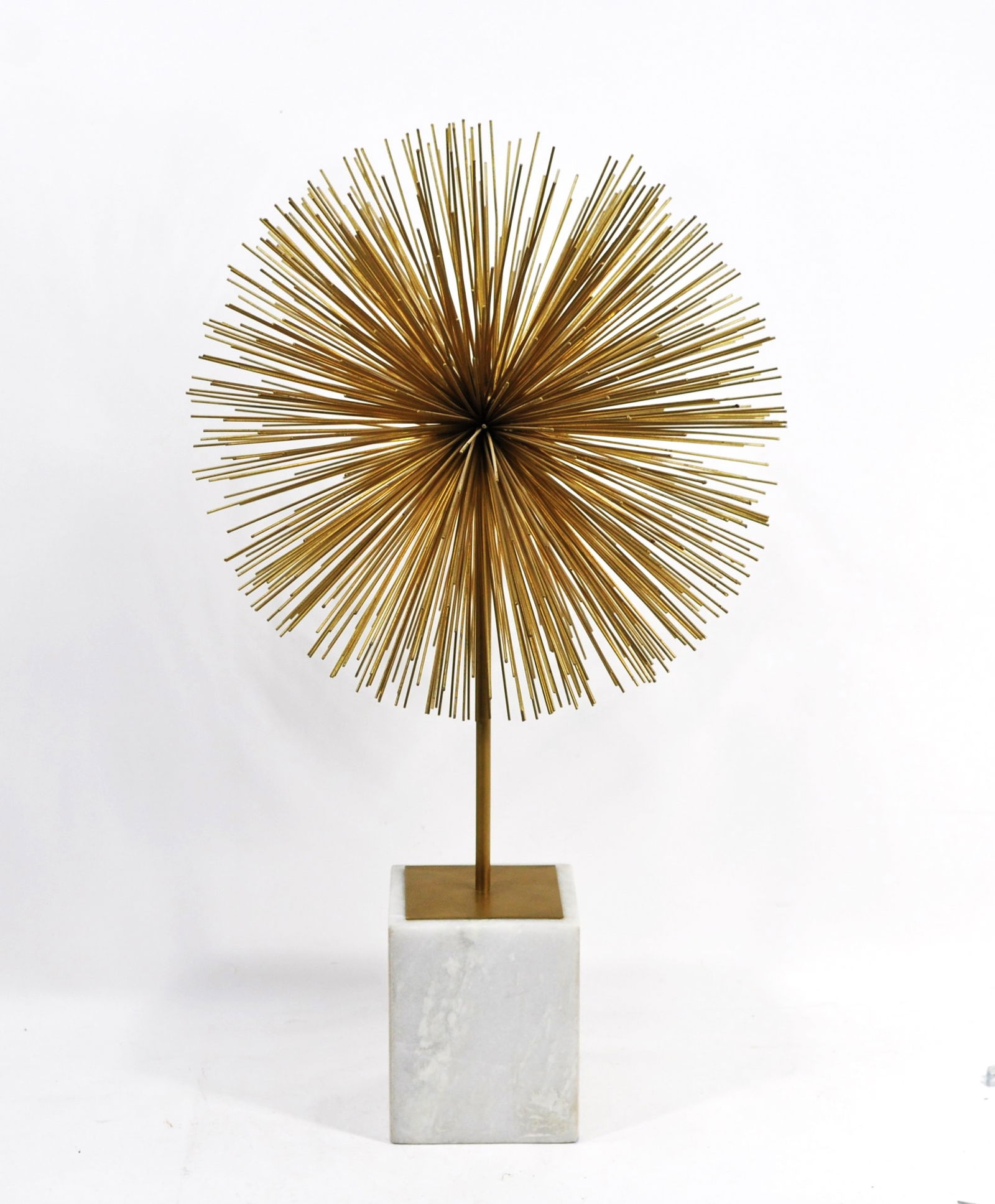 Curtis Jere Mid-Century Modern Brass Urchin Sculpture on Marble Base (1 of 3)