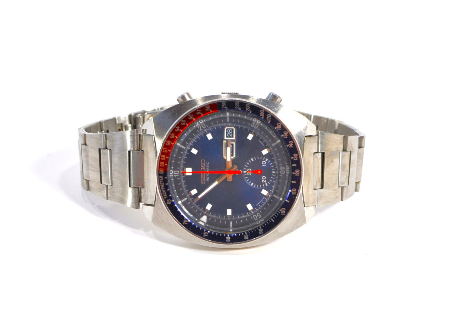 SEIKO POGUE 6139-6005 Blue Pepsi Automatic Chronograph Watch, Excellent (1 of 3)