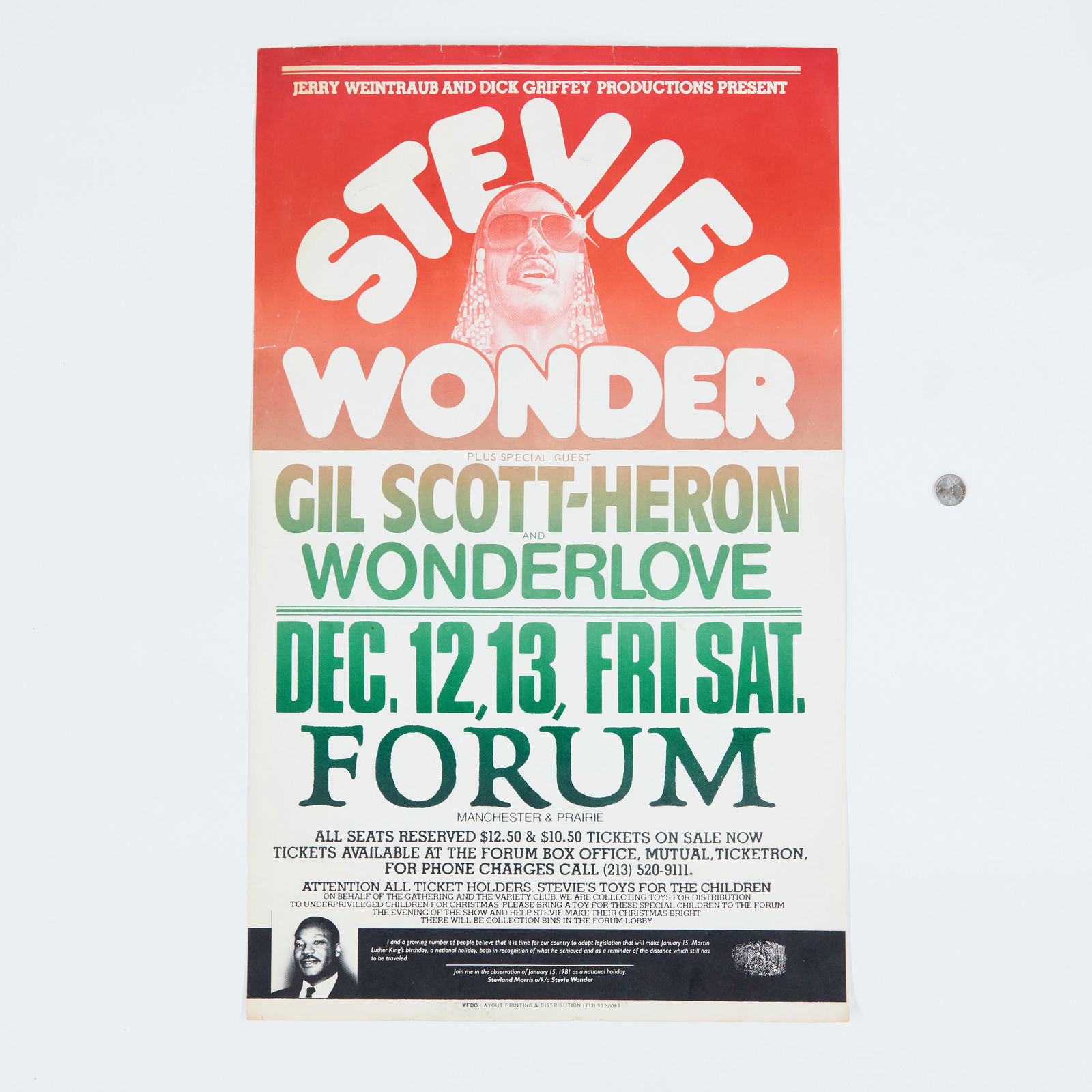 Stevie Wonder, Gil Scott-Heron, Wonderlove Original Concert Poster (1 of 2)