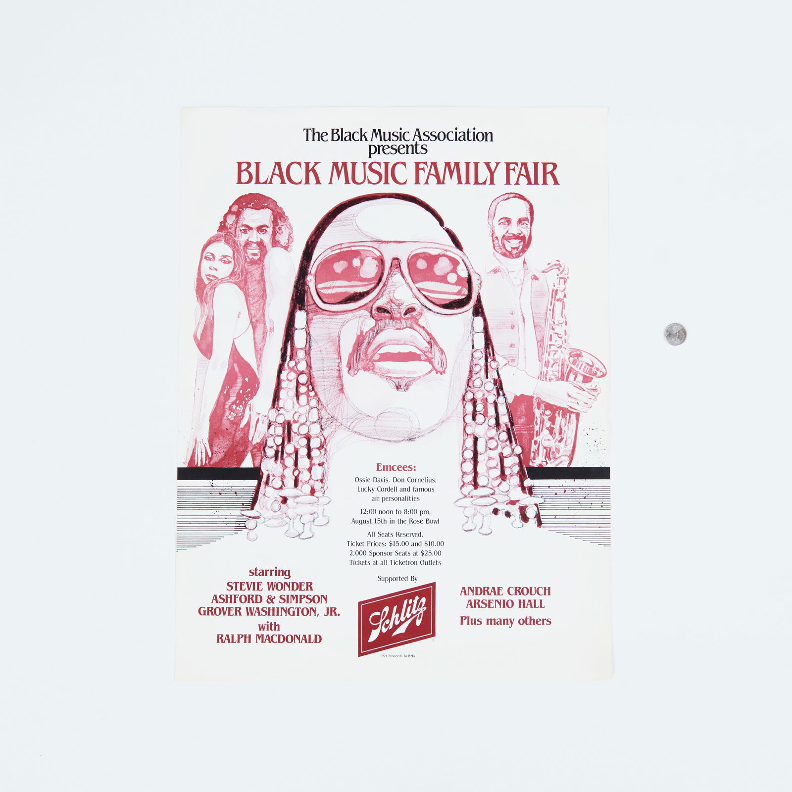 Black Music Family Fair: Stevie Wonder, Ashford & Simpson... Original Concert Poster (1 of 2)