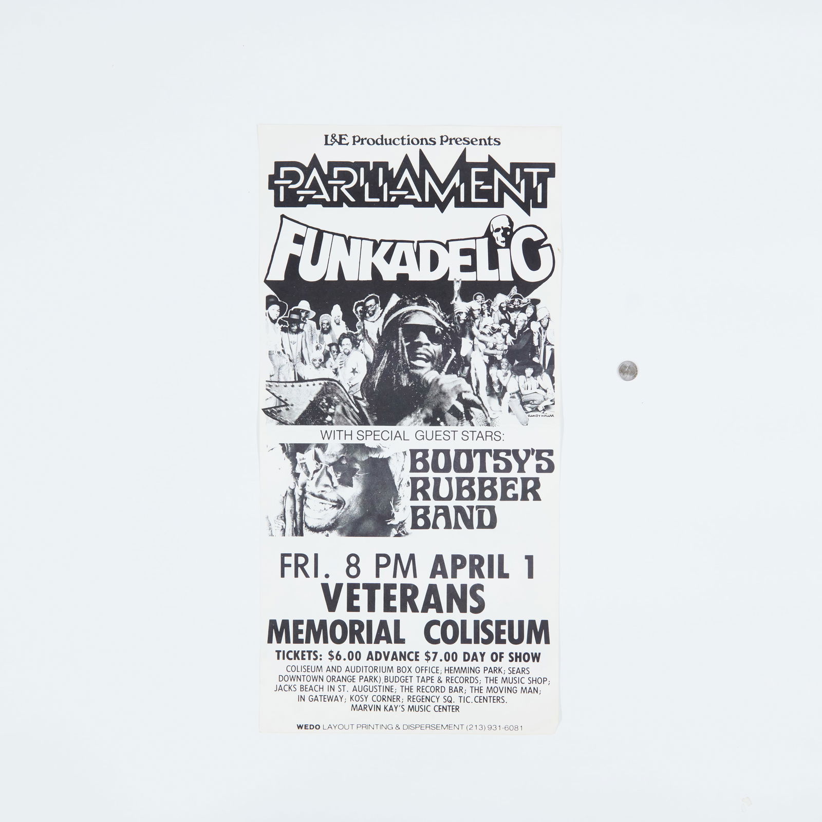 Parliament Funkadelic with Bootsy's Rubber Band & Rolls Royce Original  Concert Poster (1 of 2)