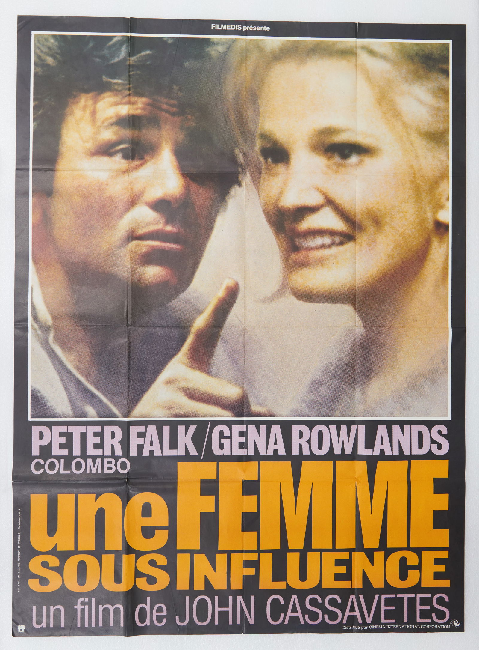 CASSAVETES’ A WOMAN UNDER THE INFLUENCE: CASSAVETES’ A WOMAN UNDER THE INFLUENCE, French Grande Poster, circa 1974. 45.5"x 62.125".