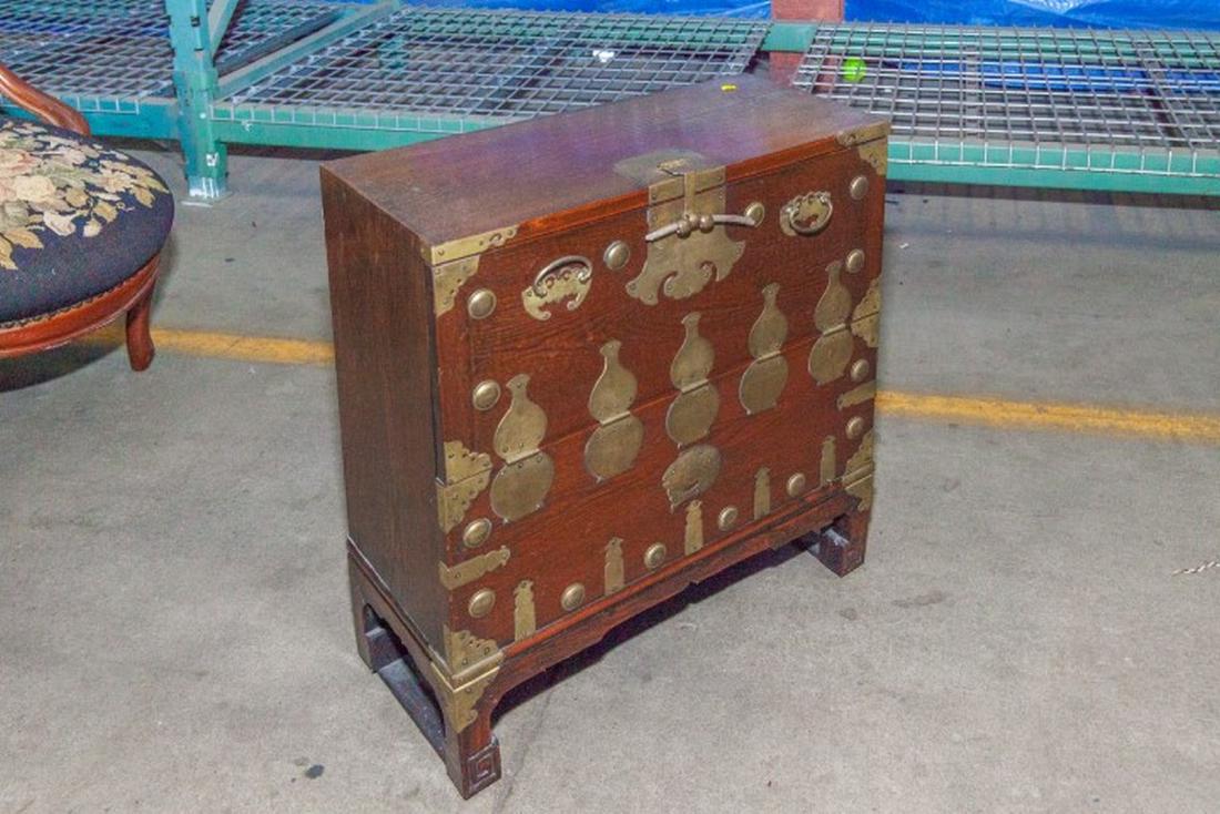 Asian Campaign Chest, camphorwood with brass corners, (1 of 1)