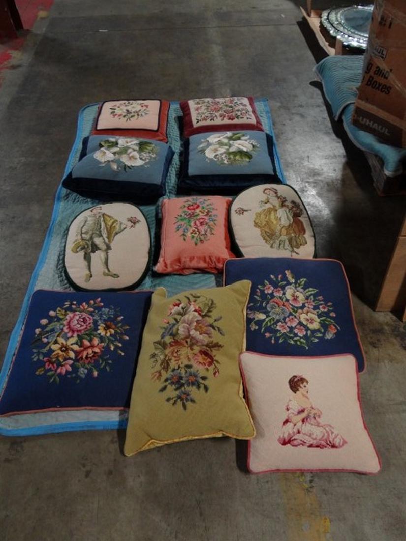 Lot of 11 Needlepoint Pillows (1 of 3)