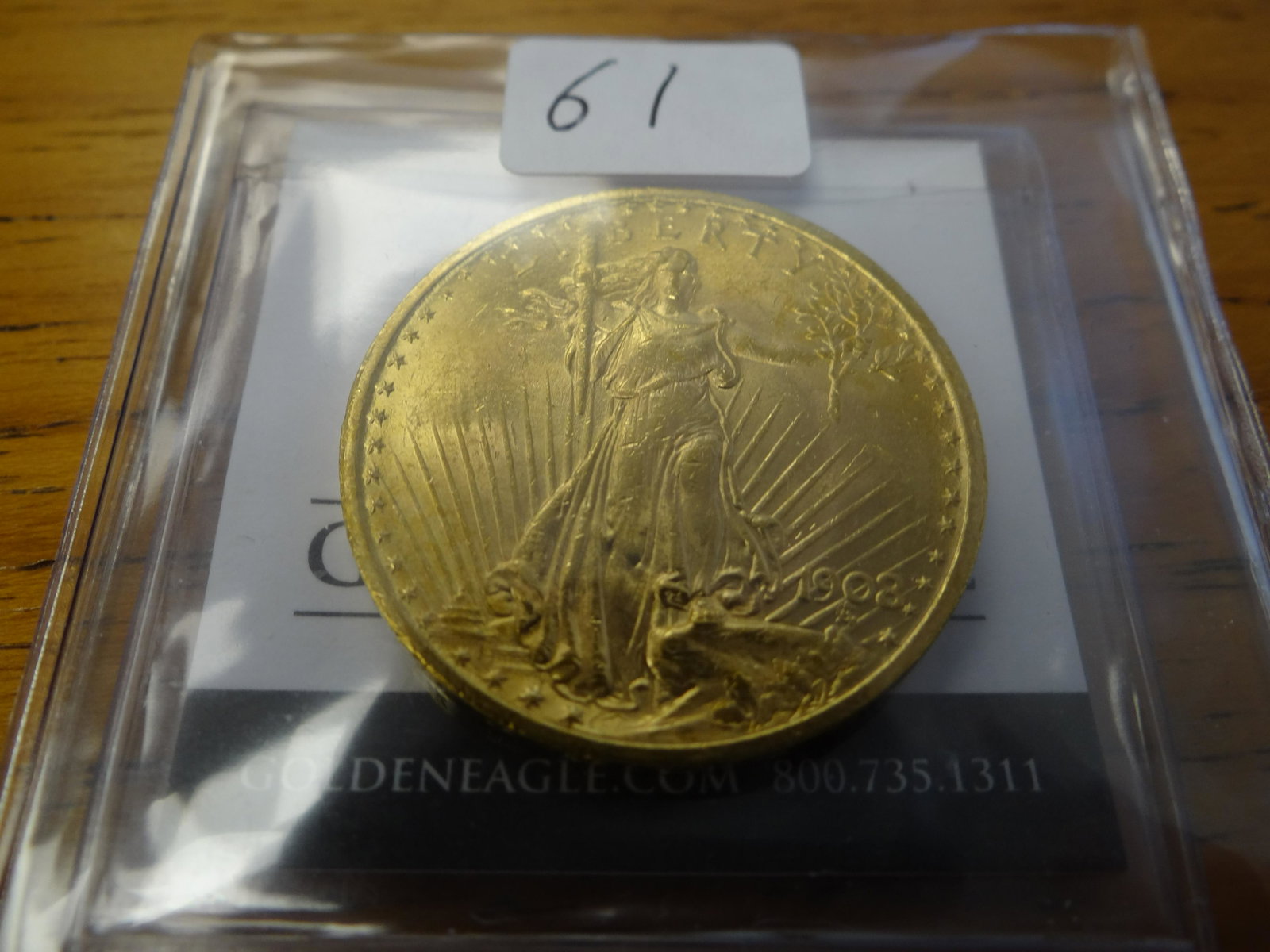U.S. Gold: 1908 No Motto $20.00, Uncirculated: U.S. Gold: 1908 No Motto $20.00, Uncirculated