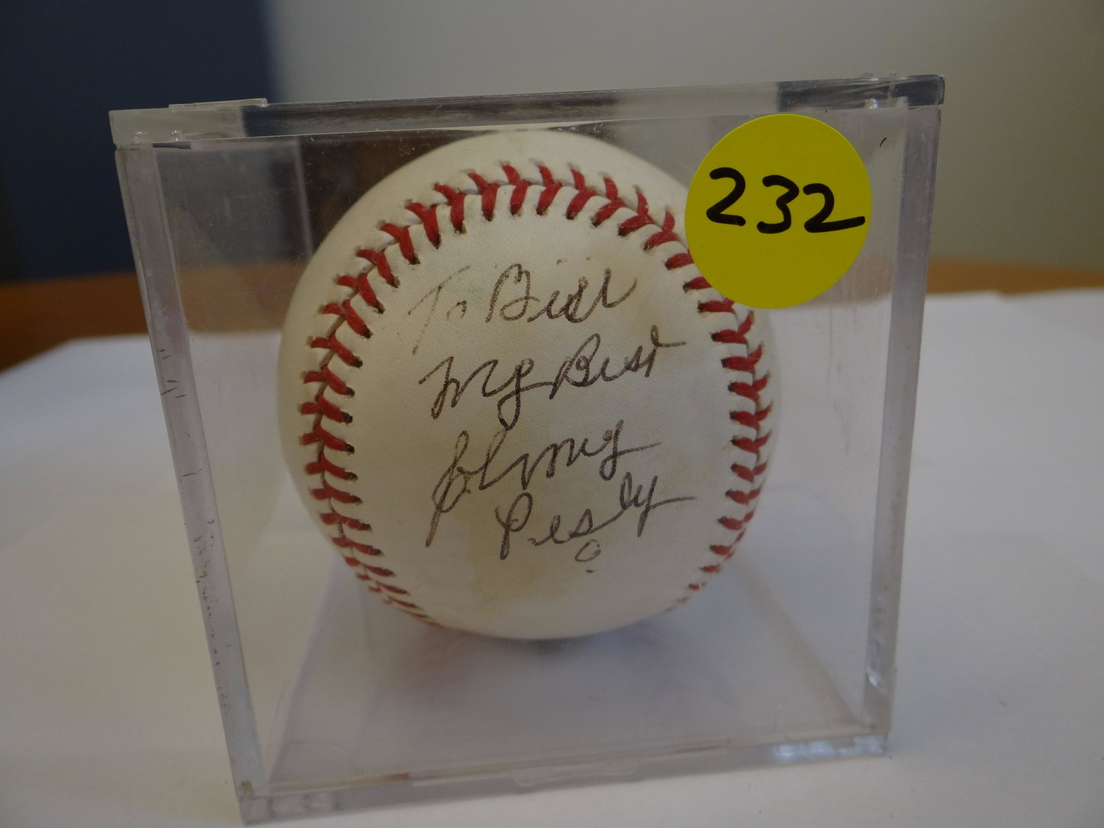 Johnny Pesky Signed Autographed MLB Baseball.: Johnny Pesky Signed Autographed MLB Baseball. Personalized: To Bill My Best Johnny Pesky. Certificate of Authenticity Phil Castinetti's Sportsworld