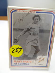 Mary Pratt Autographed Baaeball Card.: Mary Pratt Autographed Baaeball Card.