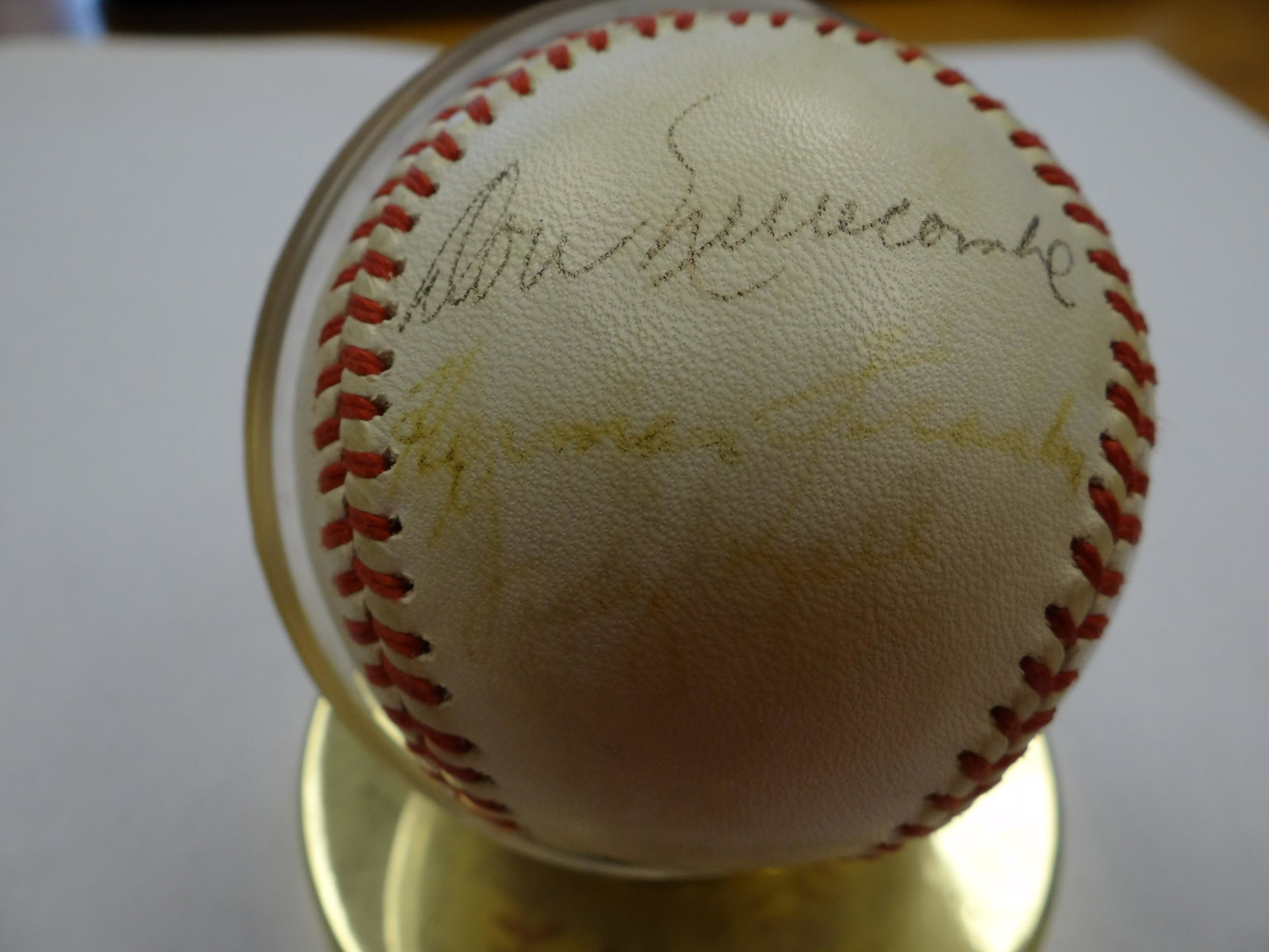 Johnny Mize, Enos Slaughter, Monte Irvin etc Signed: Johnny Mize, Enos Slaughter, Monte Irvin etc Signed Autographed MLB Baseball. Certificate of Authenticity Phil Castinetti's Sportsworld