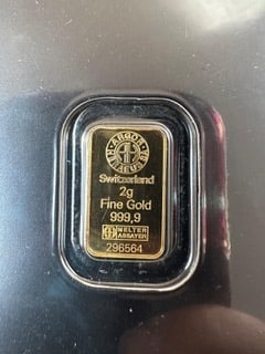 2gr 999.9 Pure Solid Gold Bar ARGOR-HERAEUS (1 of 4)