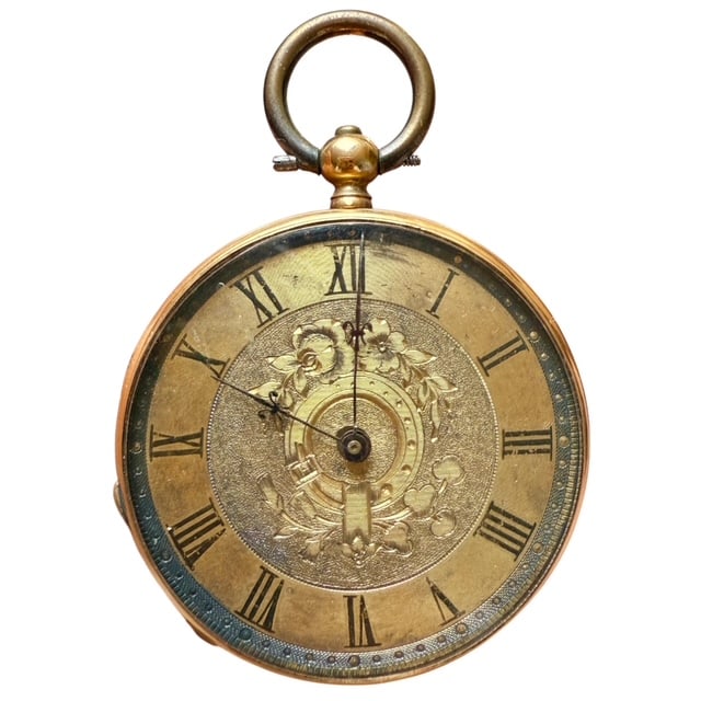 Rare Antique 18K Gold Pocket Watch & Case Cylindre (1 of 5)