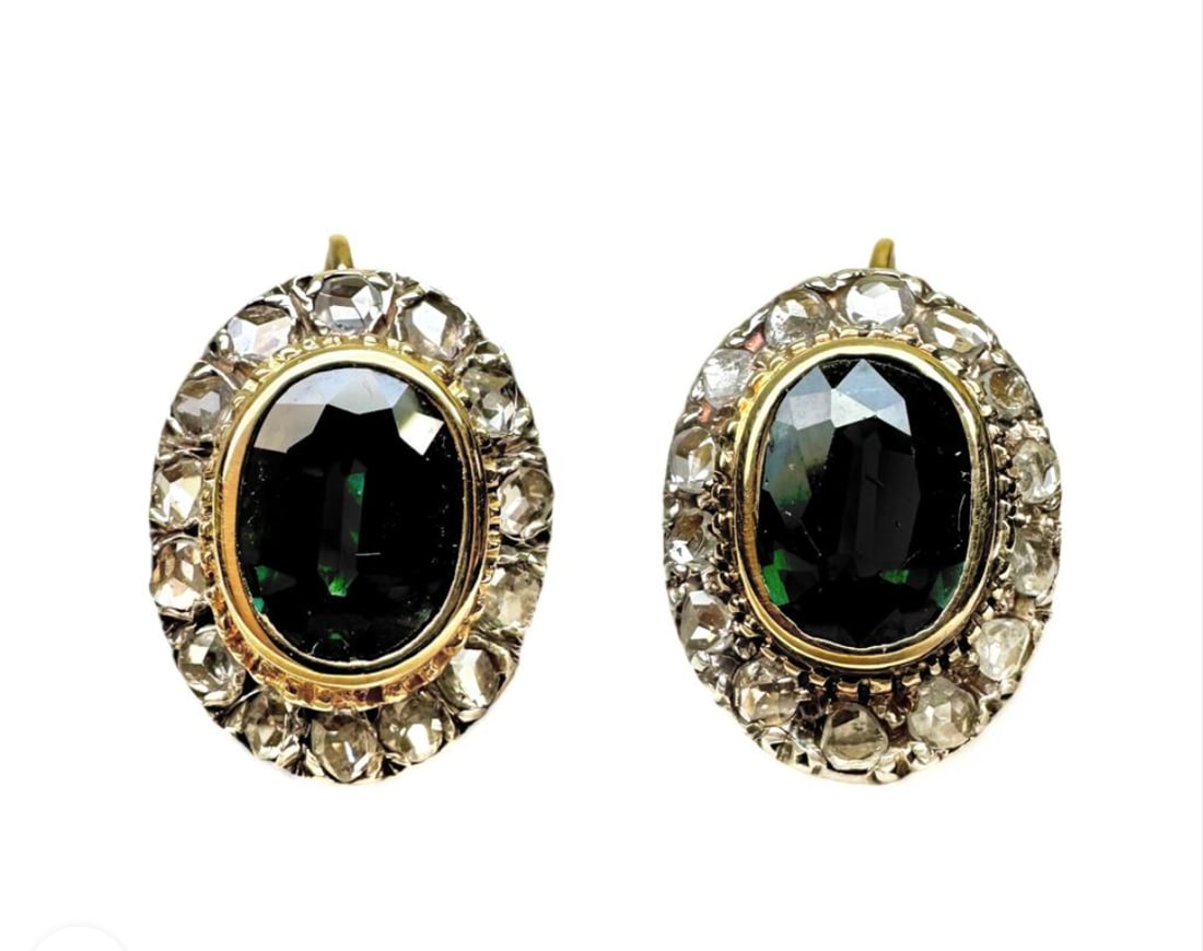 Vintage Sapphire 18K solid Gold Earrings (1 of 3)