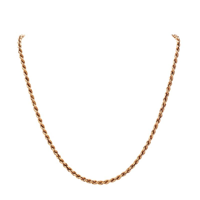 Timeless and refined, this 18K Solid Gold Rope Chain Necklace weighs 14.58gr. (1 of 5)
